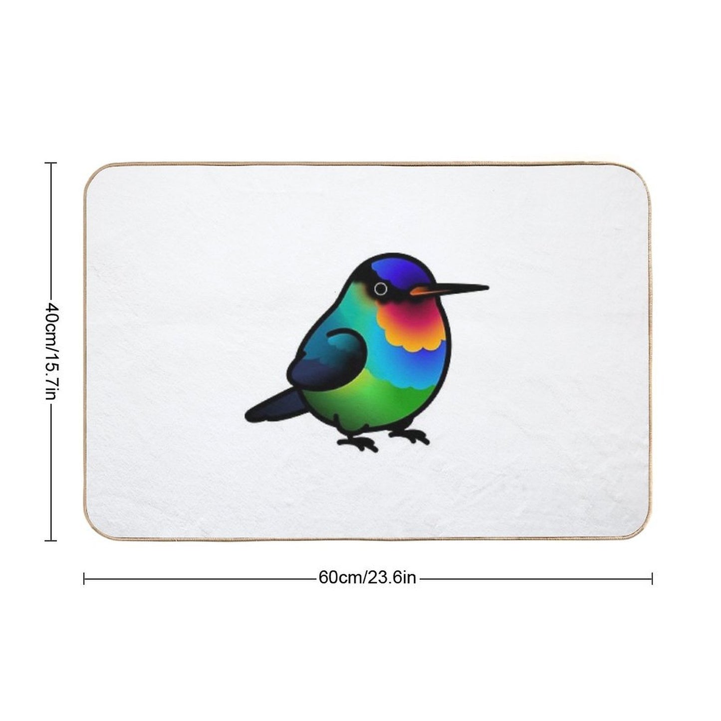 Chubby Fiery-throated Hummingbird Repositionable Bath Mat