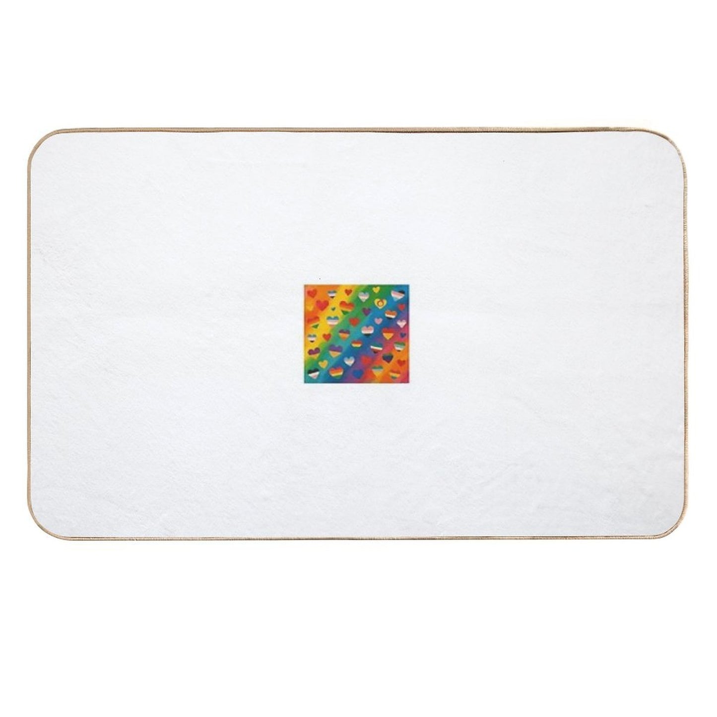 “Pride Hearts” – LGBTQIA+ Flag Love Explosion Rapid-Drying Bath Mat