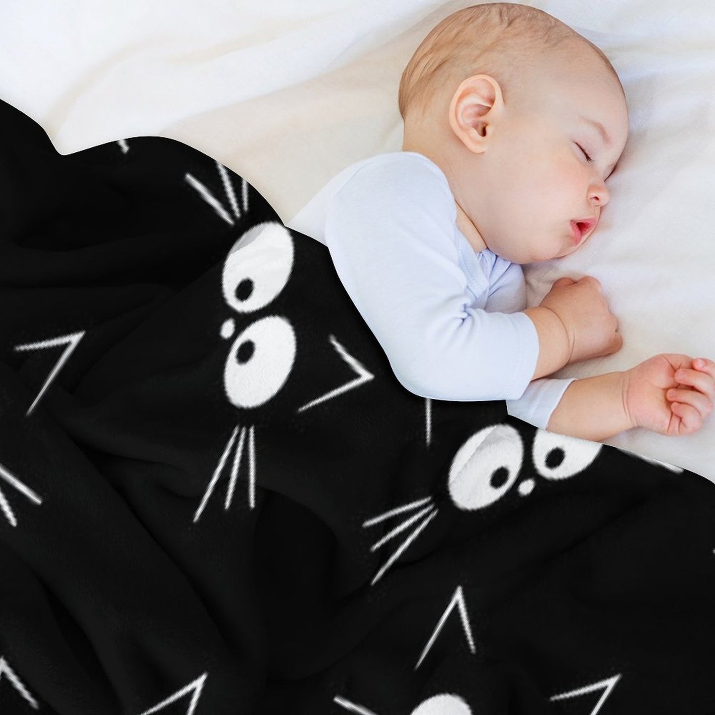 Cute Black Cat Pattern Travel-friendly Throw Blanket
