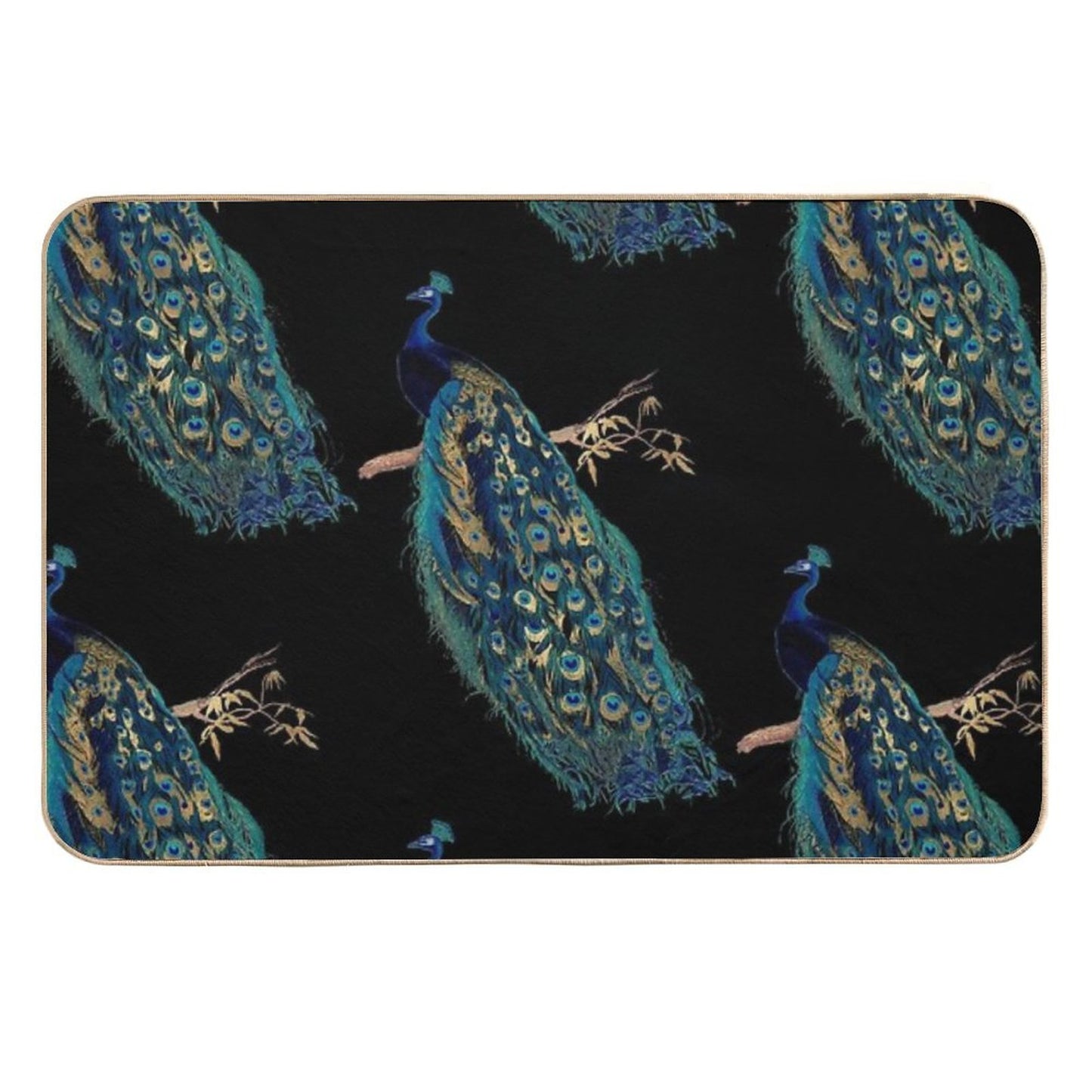 Vintage Peacock Odorless Bath Mat
