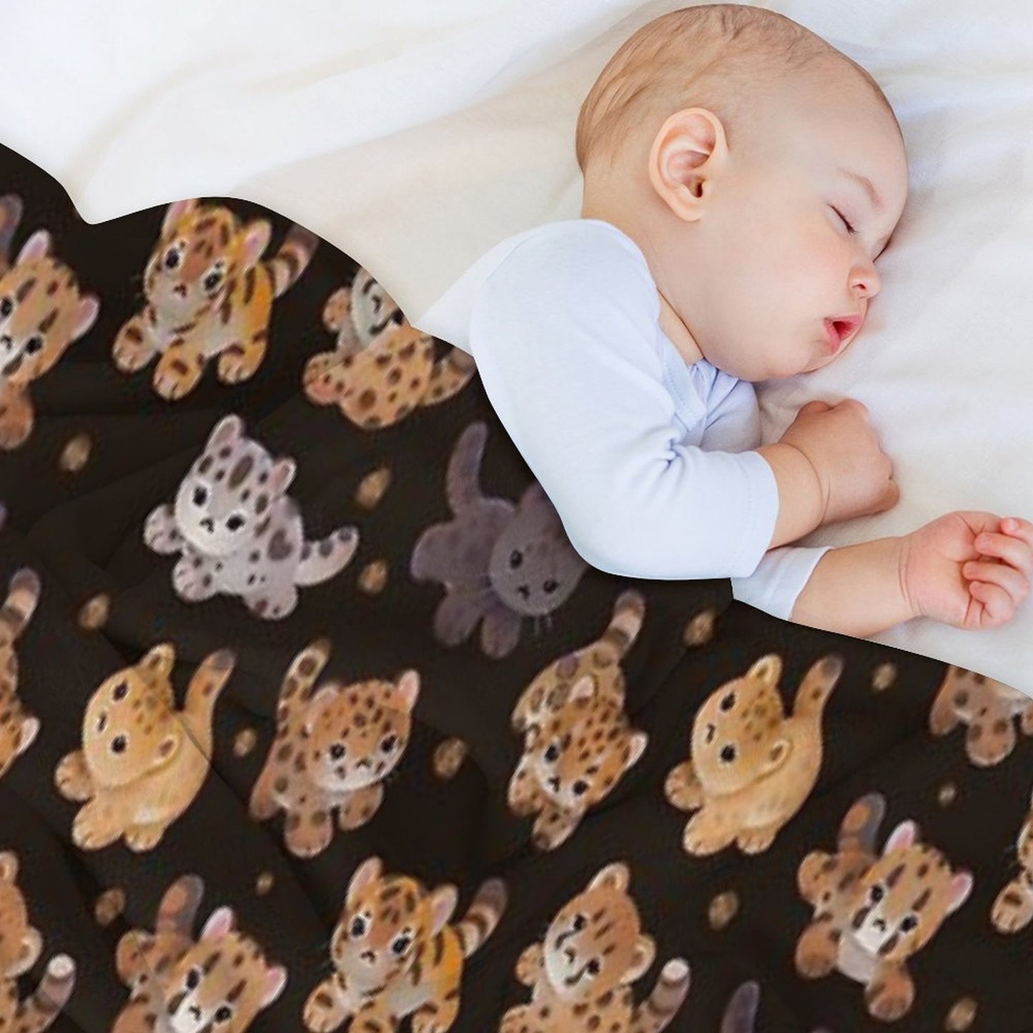 The Year of Big Cat Cubs - Dark All-season Throw Blanket
