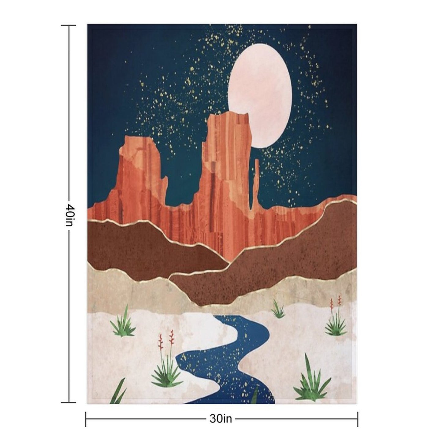 Desert Stars River Quick-dry Throw Blanket