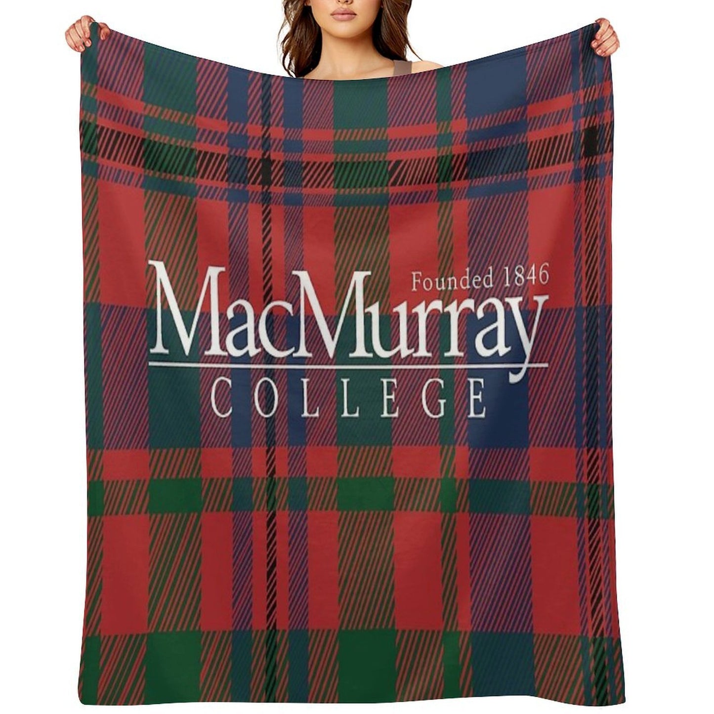 MacMurray College Tartan Sustainable Throw Blanket