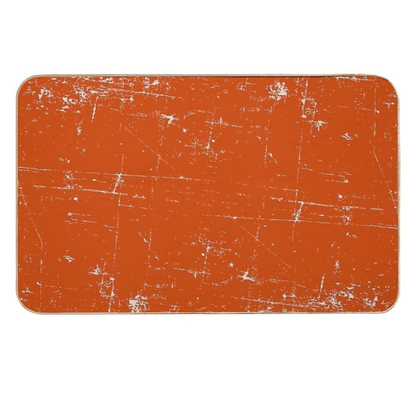 Burnt Orange Grunge Design Easy Maintenance Bath Mat