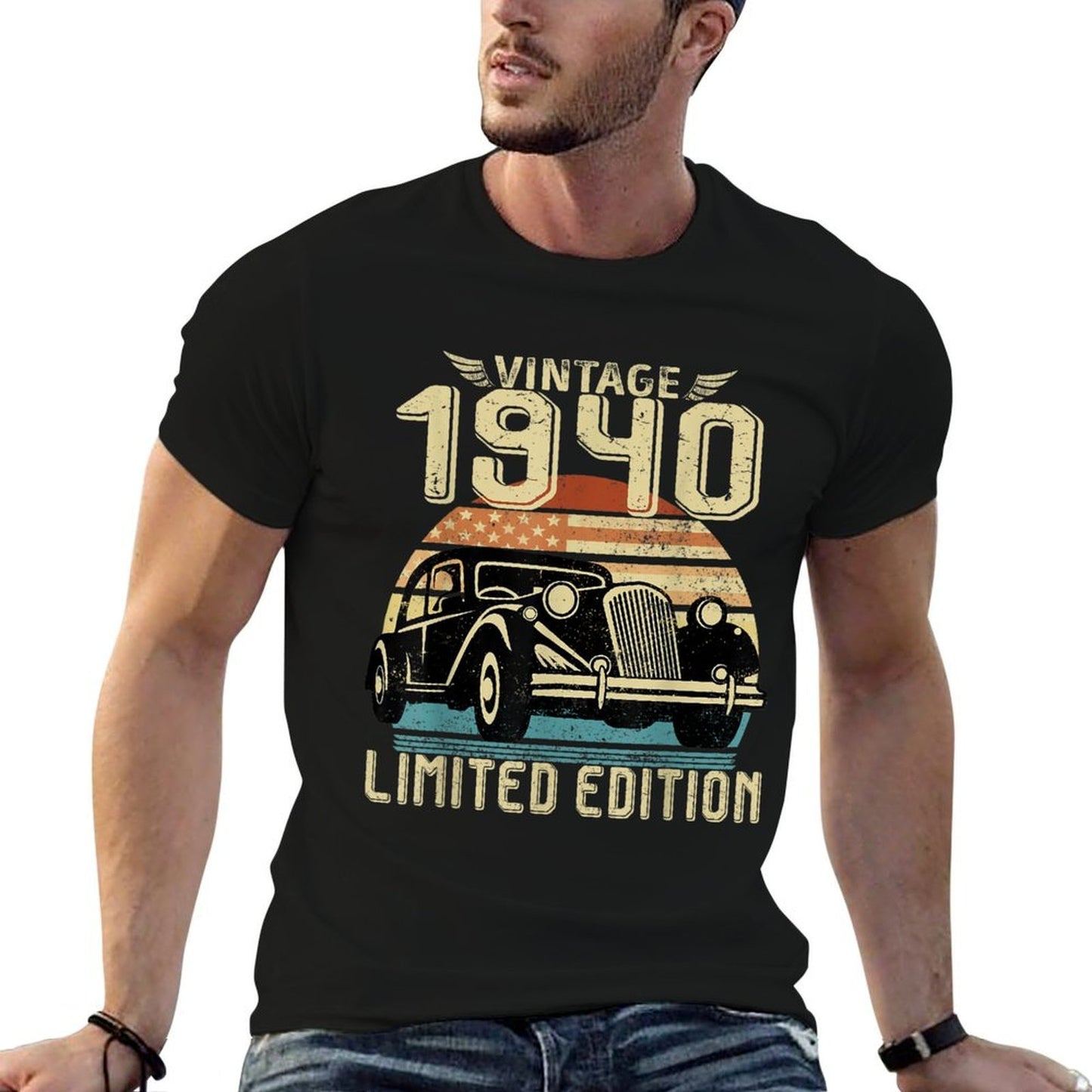 Vintage 1940 Limited Edition Retro Classic Car Birthday Durable T-Shirt