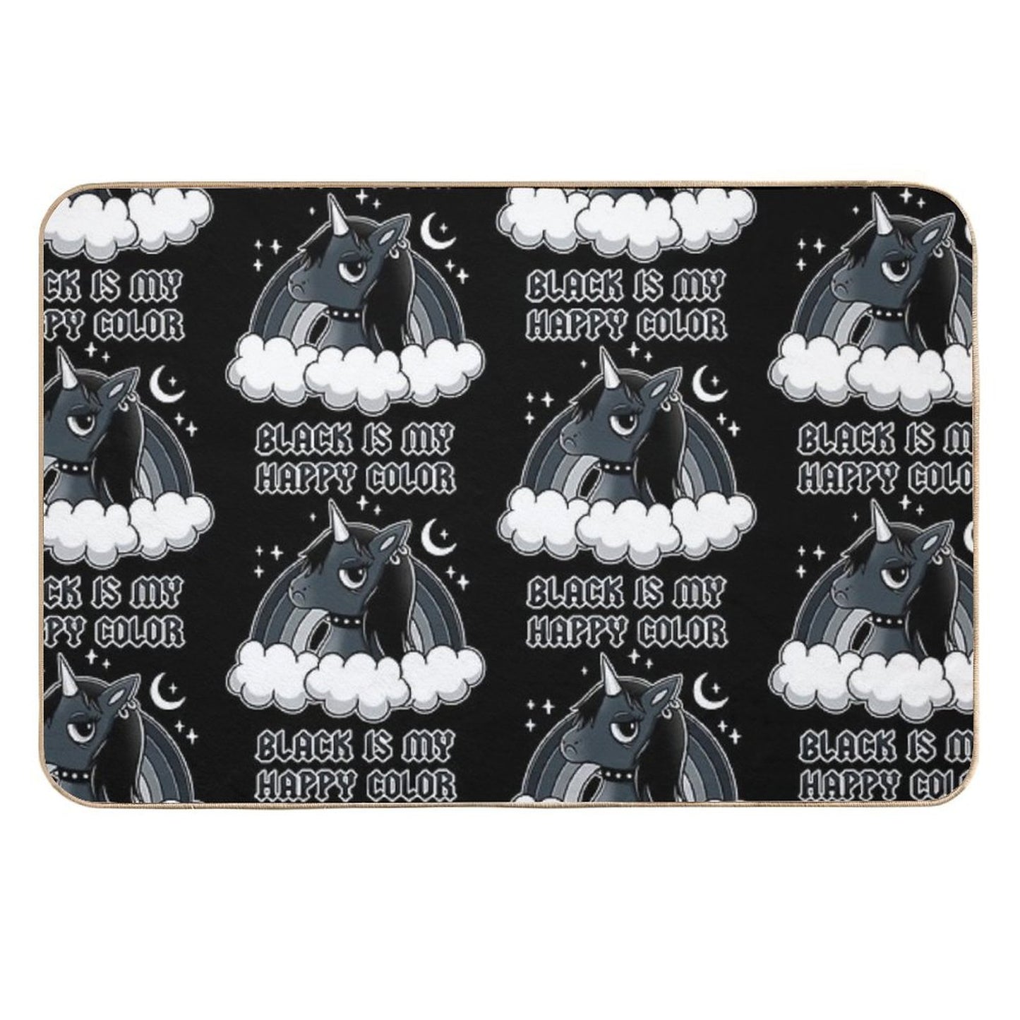 Black Unicorn Odorless Bath Mat