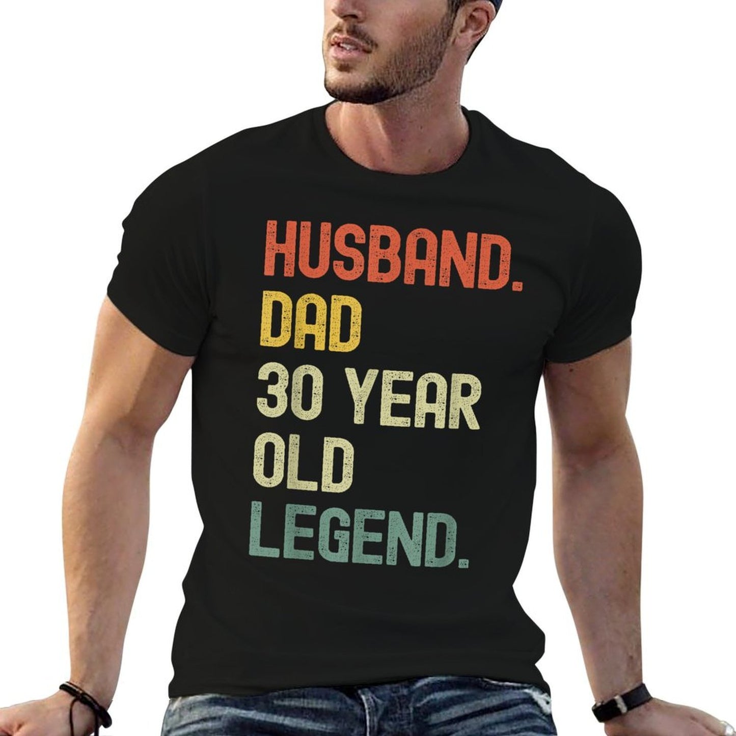 Husband Dad 30 Year Old Legend Retro 30th Birthday Gift Wrinkle-resistant T-Shirt