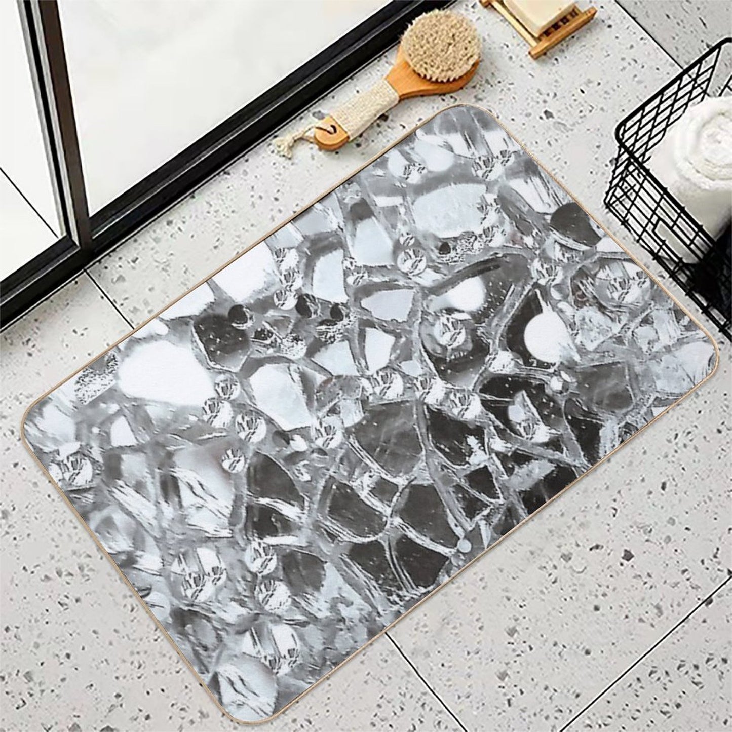 Photographic Image of Mirrors And Glass Repositionable Bath Mat