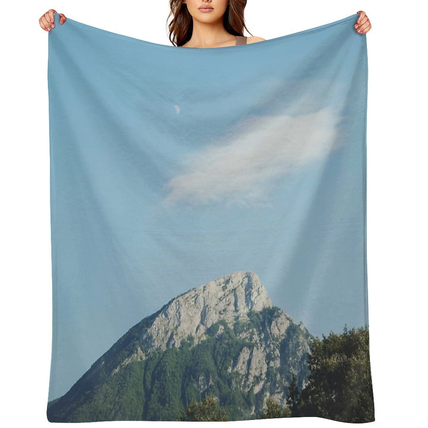 Mountains in The Background VIII Machine-washable Throw Blanket