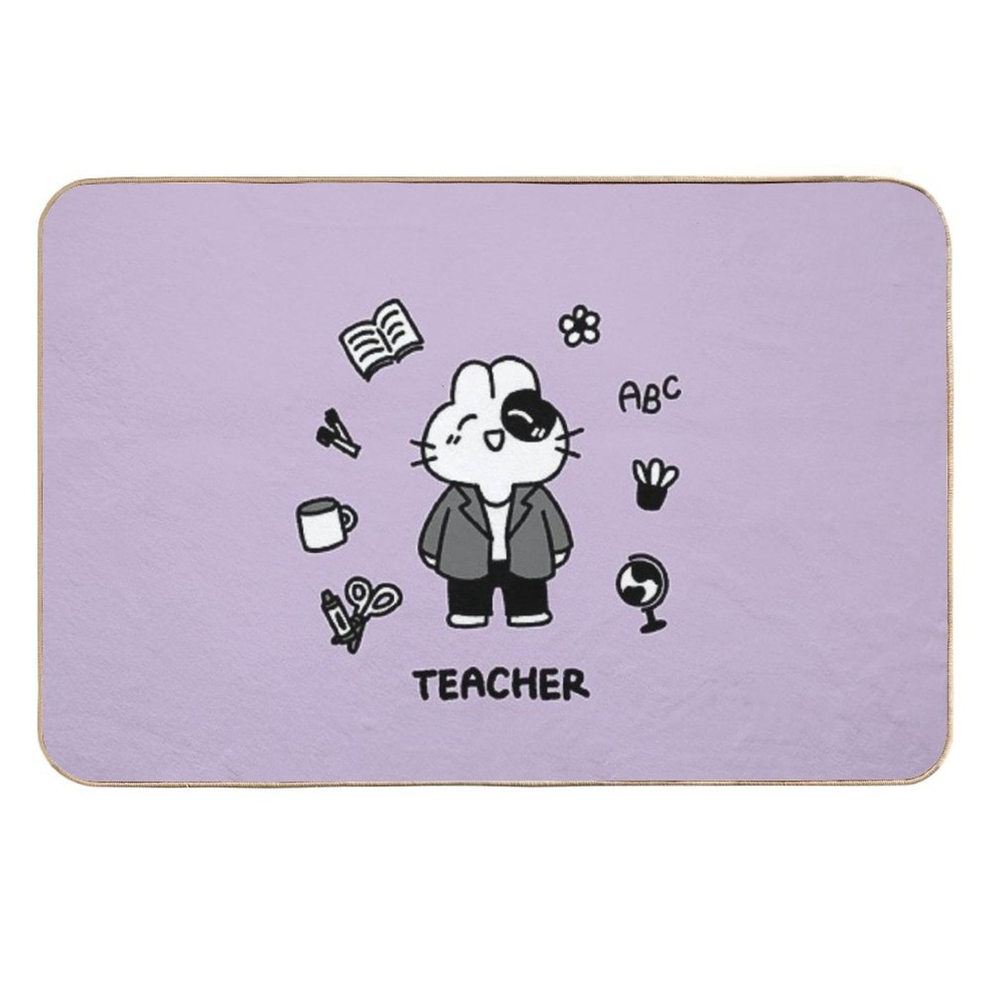 Teacher Bunny Rapid-Drying Bath Mat