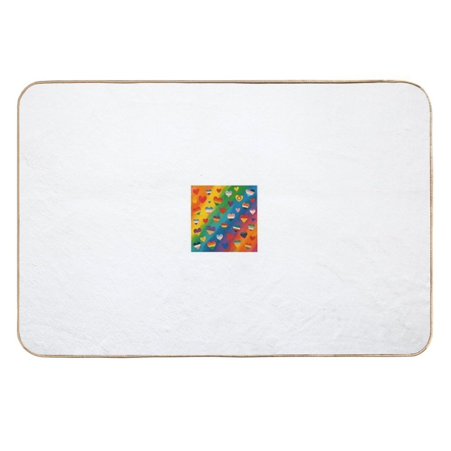 “Pride Hearts” – LGBTQIA+ Flag Love Explosion Rapid-Drying Bath Mat
