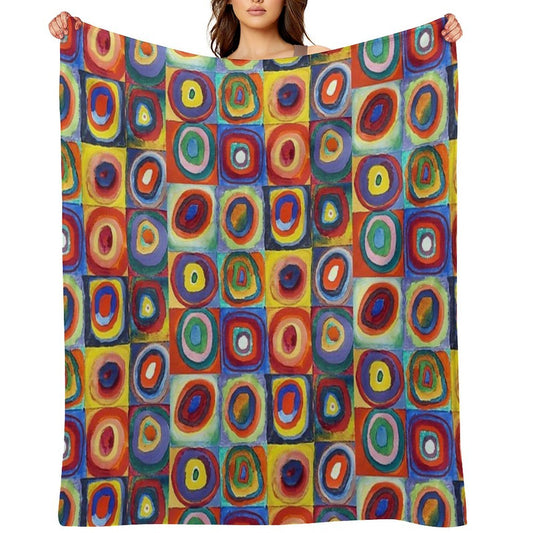 Wassily Kandinsky - Color Study, Squares with Concentric Circles - Bauhaus Art Quick-dry Throw Blanket