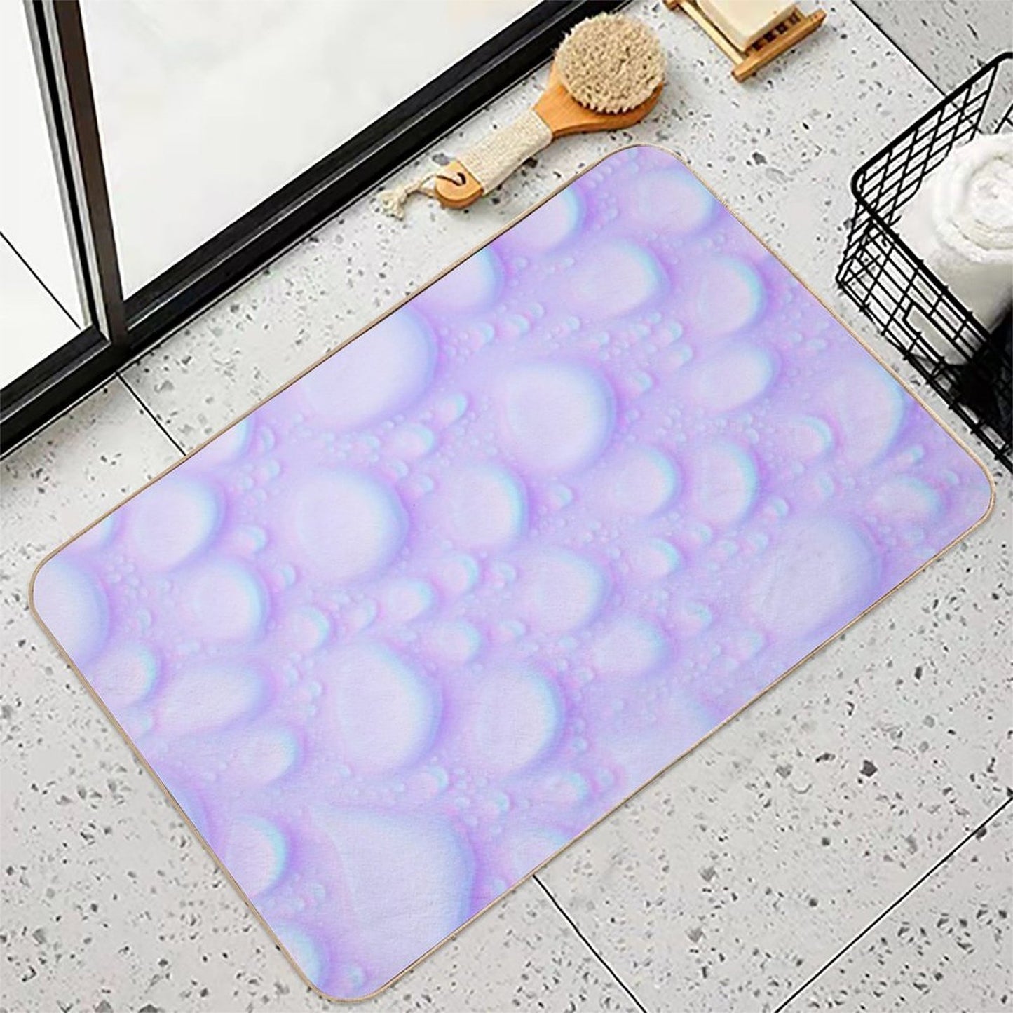 Lavender Glitch Drops Long-Lasting Bath Mat