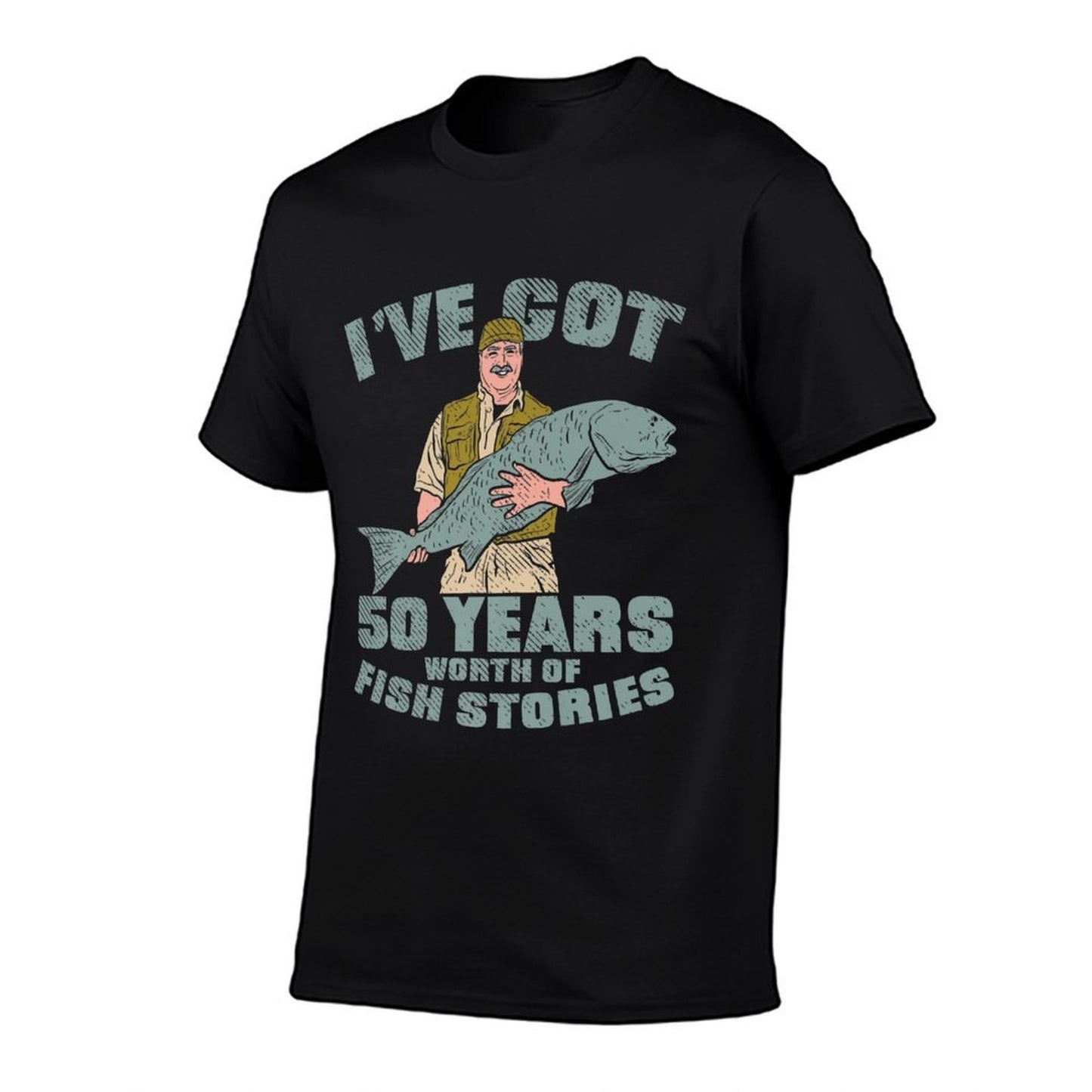I Got Fish Stories, 50th Birthday Gifts Fishing Premium Ribbed Collar T-Shirt