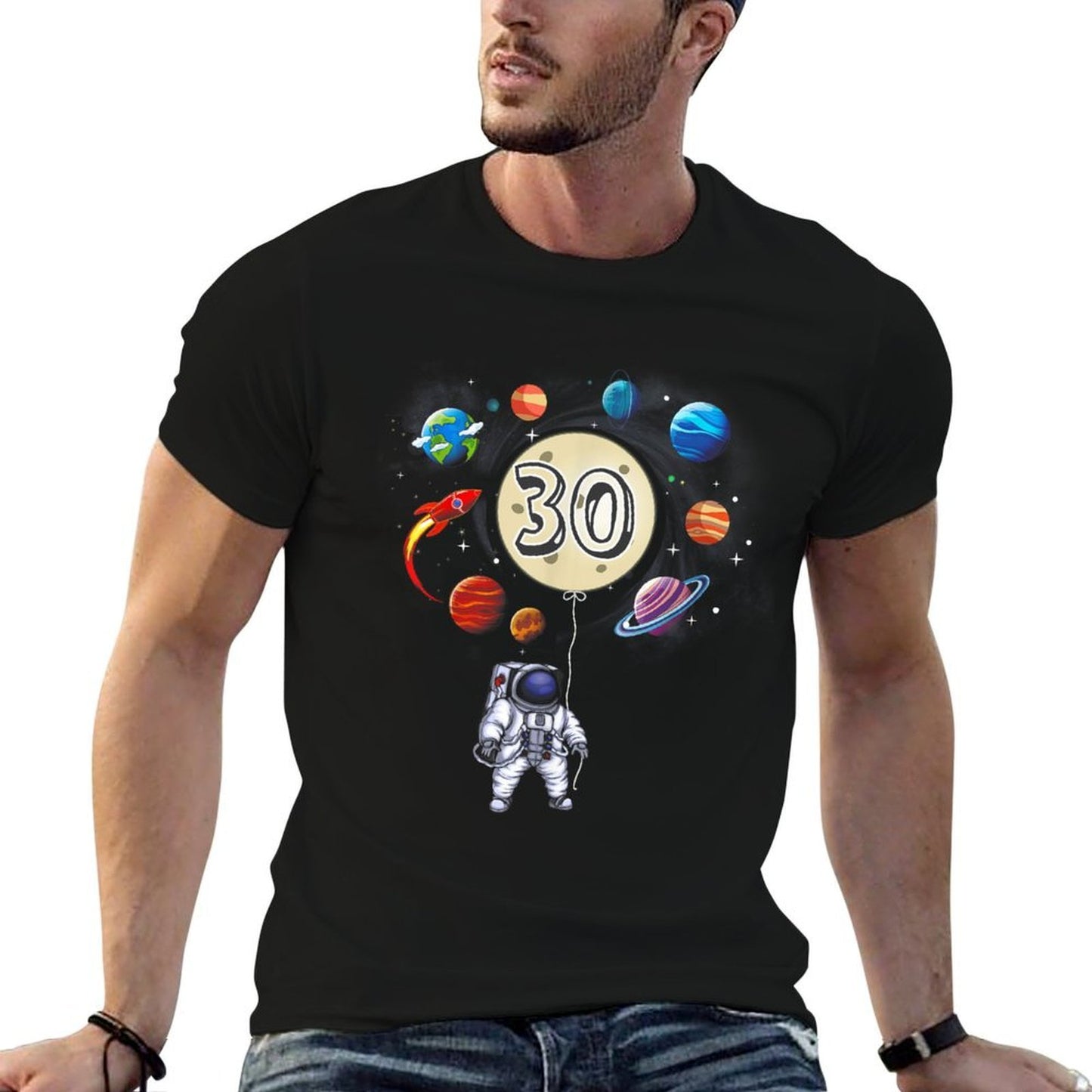 30 Years Old Birthday Astronaut Design For 30th Birthday Quick-drying T-Shirt