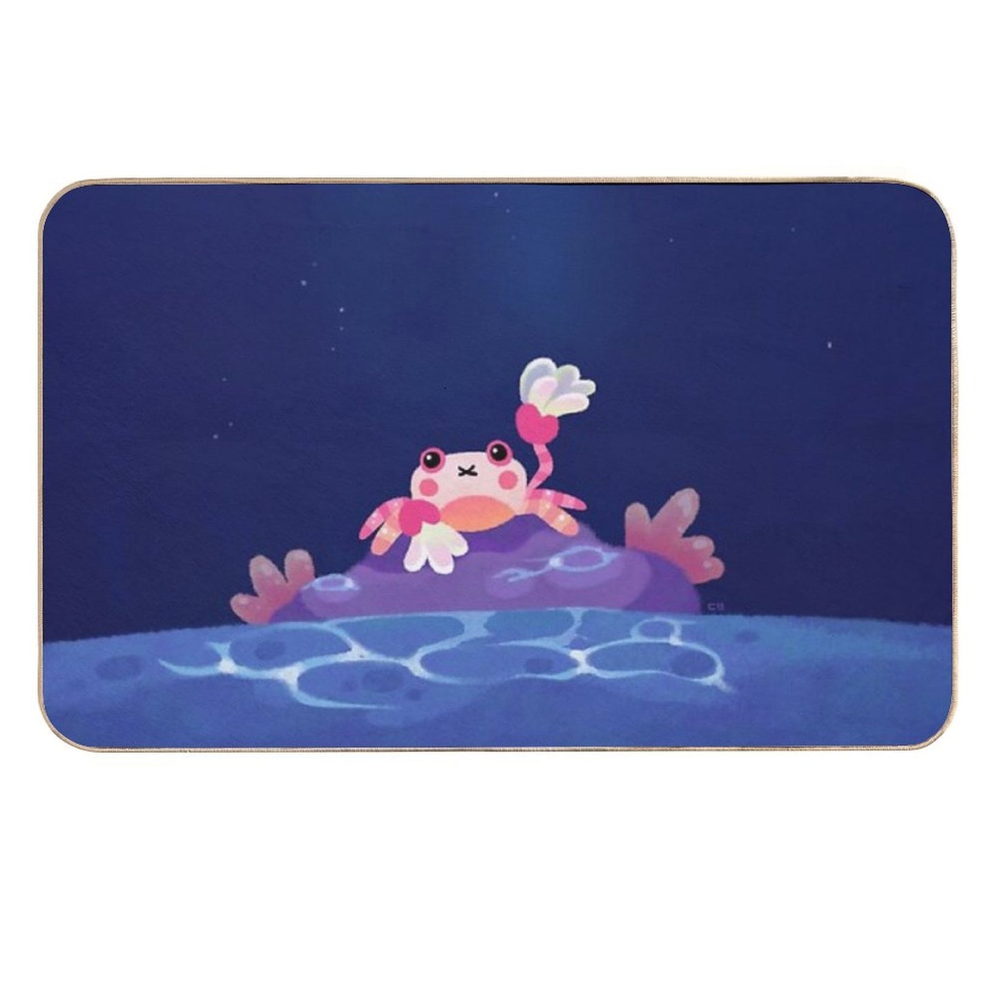 Pom Pom Crab Slip-Resistant Bath Mat