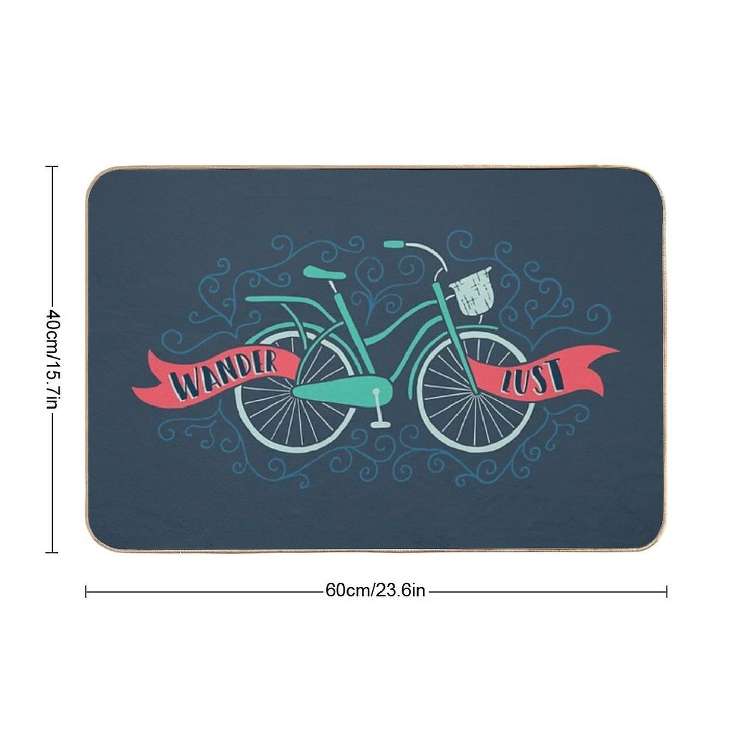 Wanderlust Bicycle Anti-Trip Bath Mat