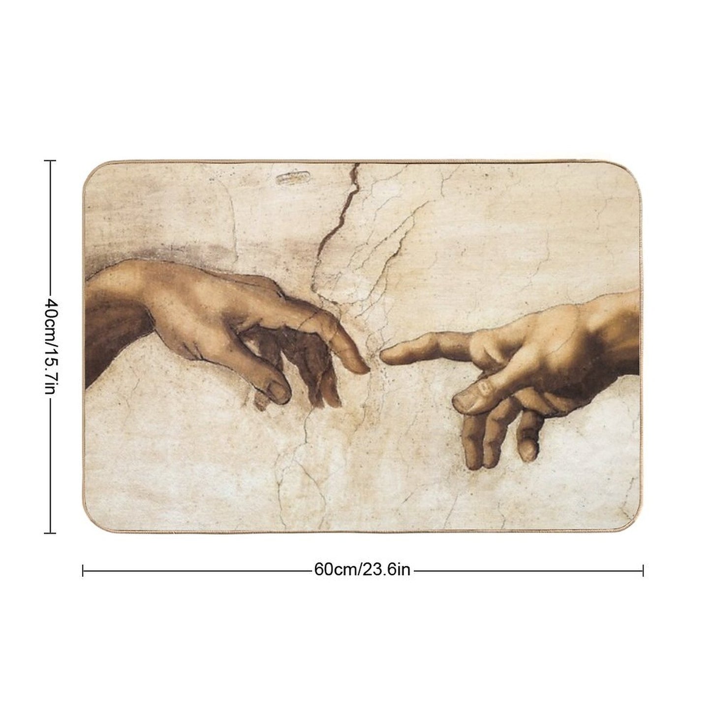 The Creation of Adam Michelangelo Painting Repositionable Bath Mat