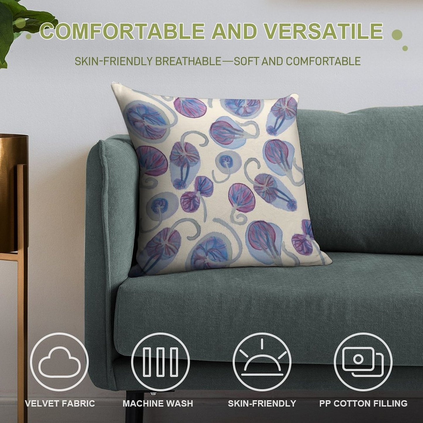 Funky Placenta Print Soft Multiple Sizes Throw Pillow