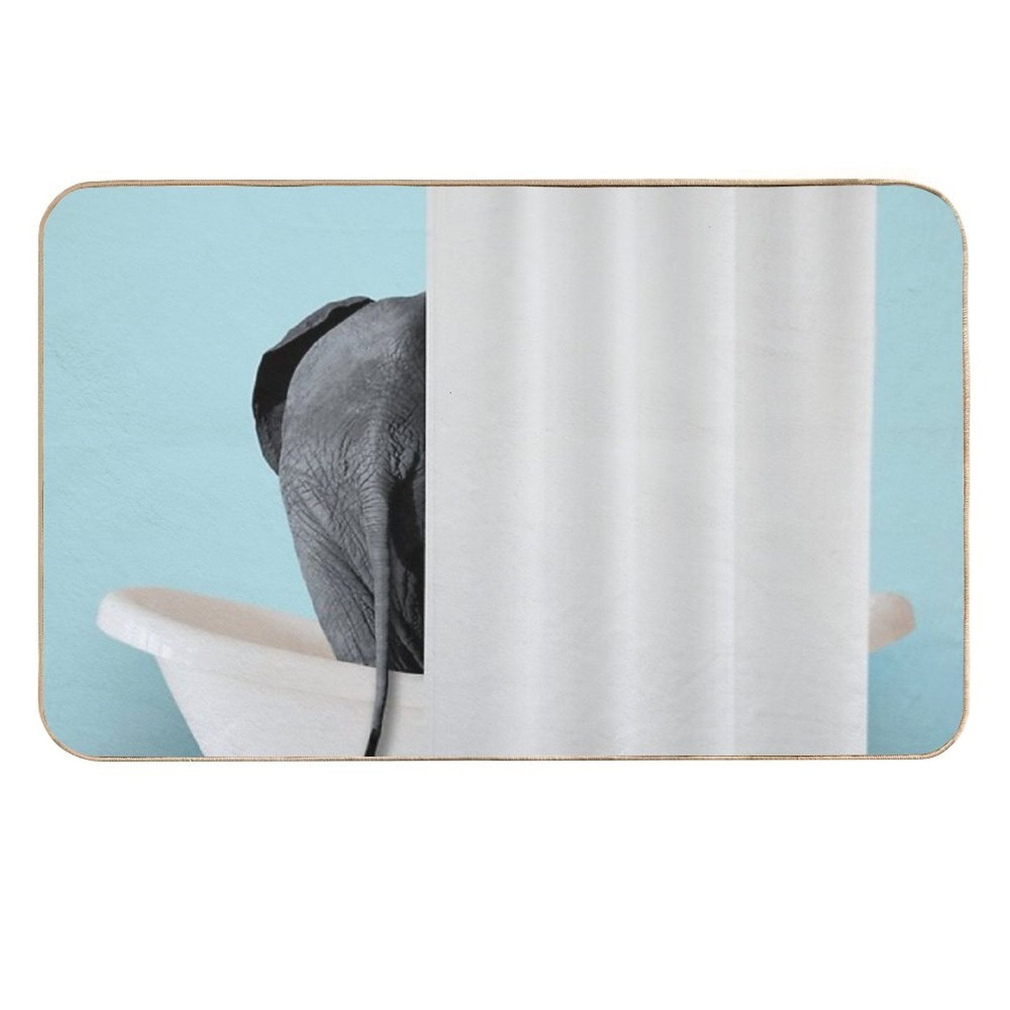 Elephent Hiding in Bath Tub Eco-Friendly Bath Mat