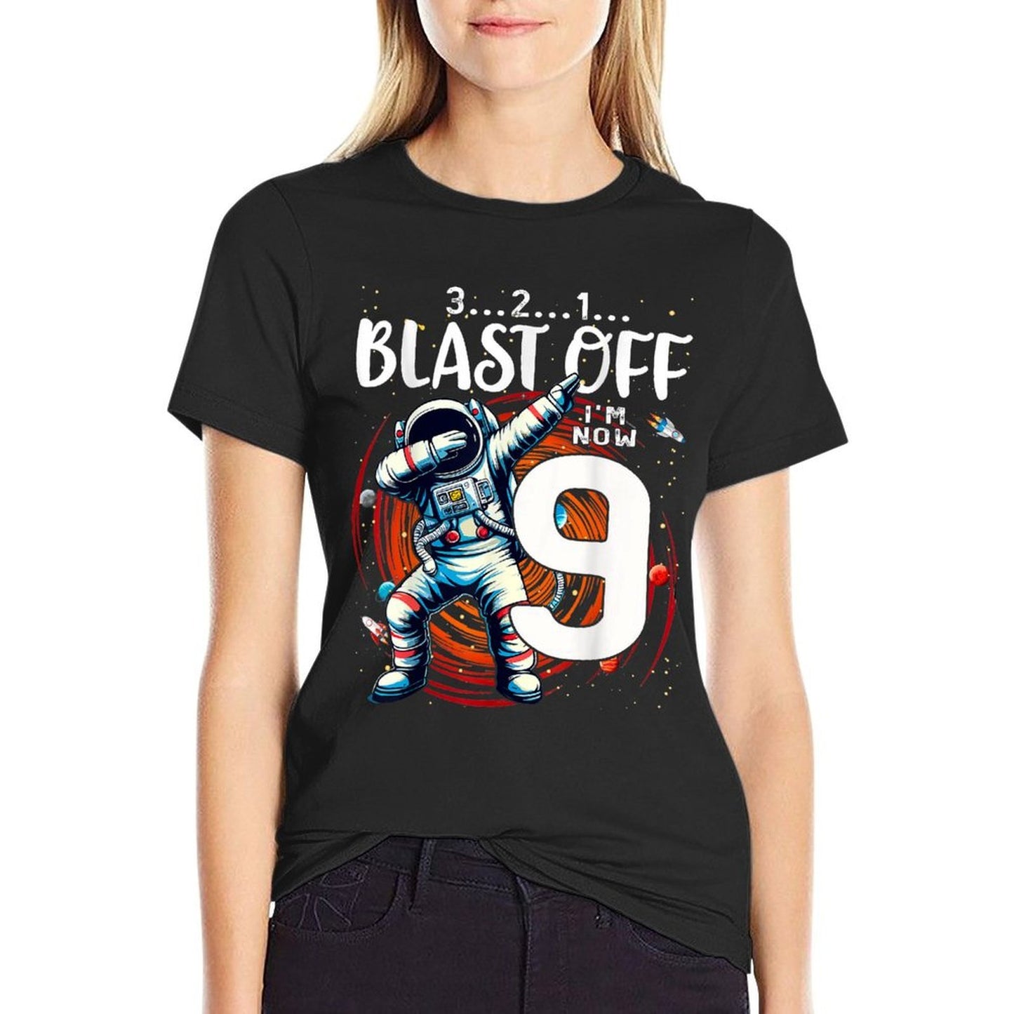 9 Birthday Boy Astronaut Astronomy 9th Year Old Birtday Moisture-wicking T-Shirt