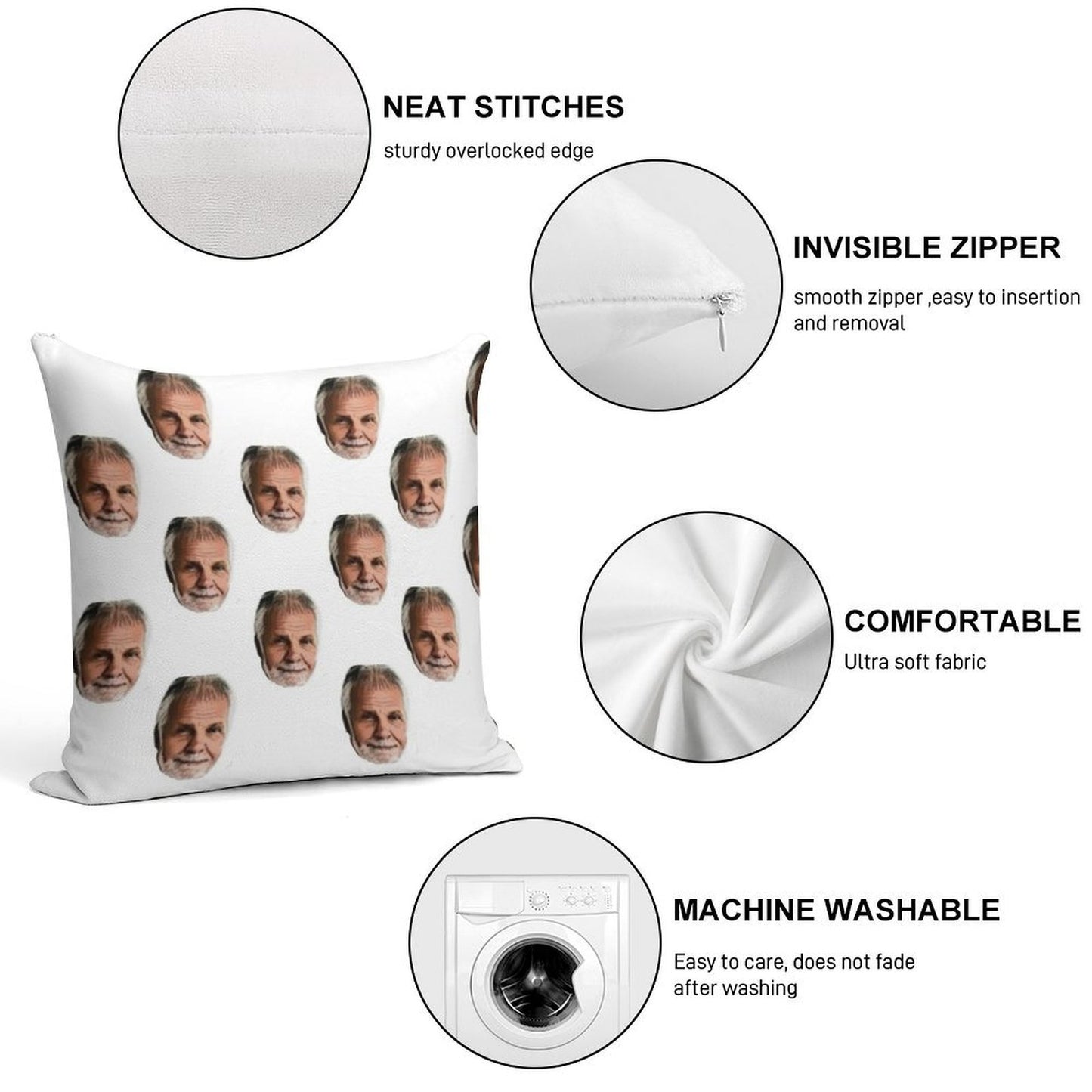 Captain Lee All over Print Soft Style Accent Throw Pillow