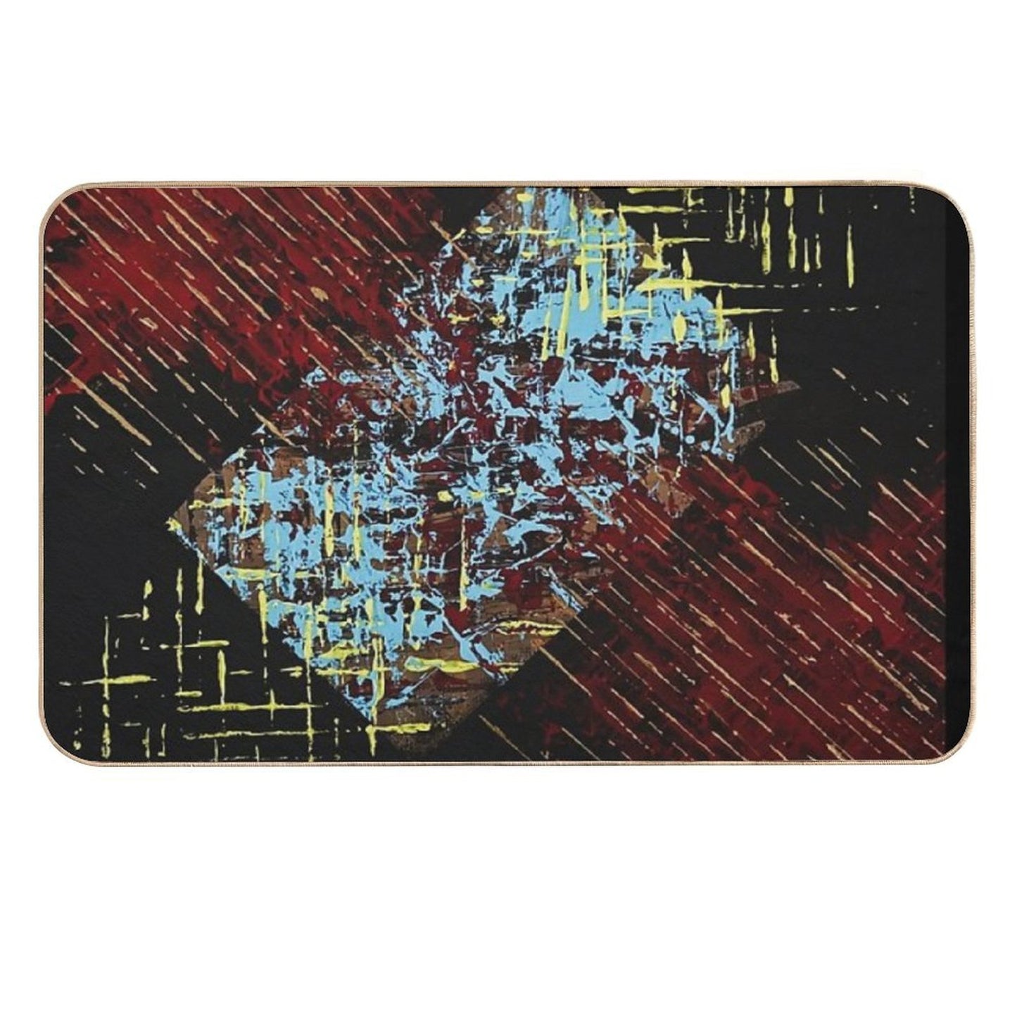Colorful Abstraction Easy To Clean Bath Mat