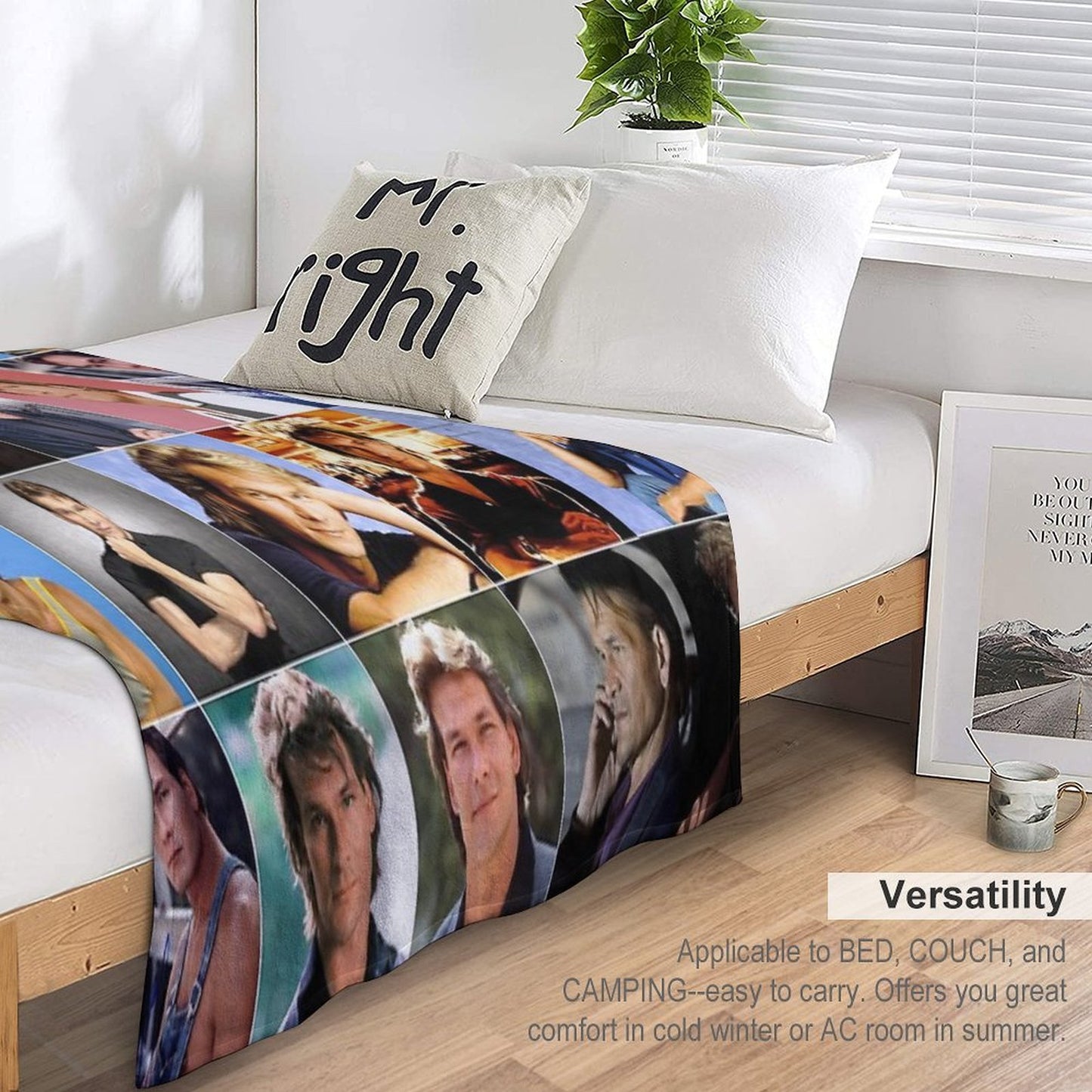 Patrick Swayze Photo Collage Quick-dry Throw Blanket