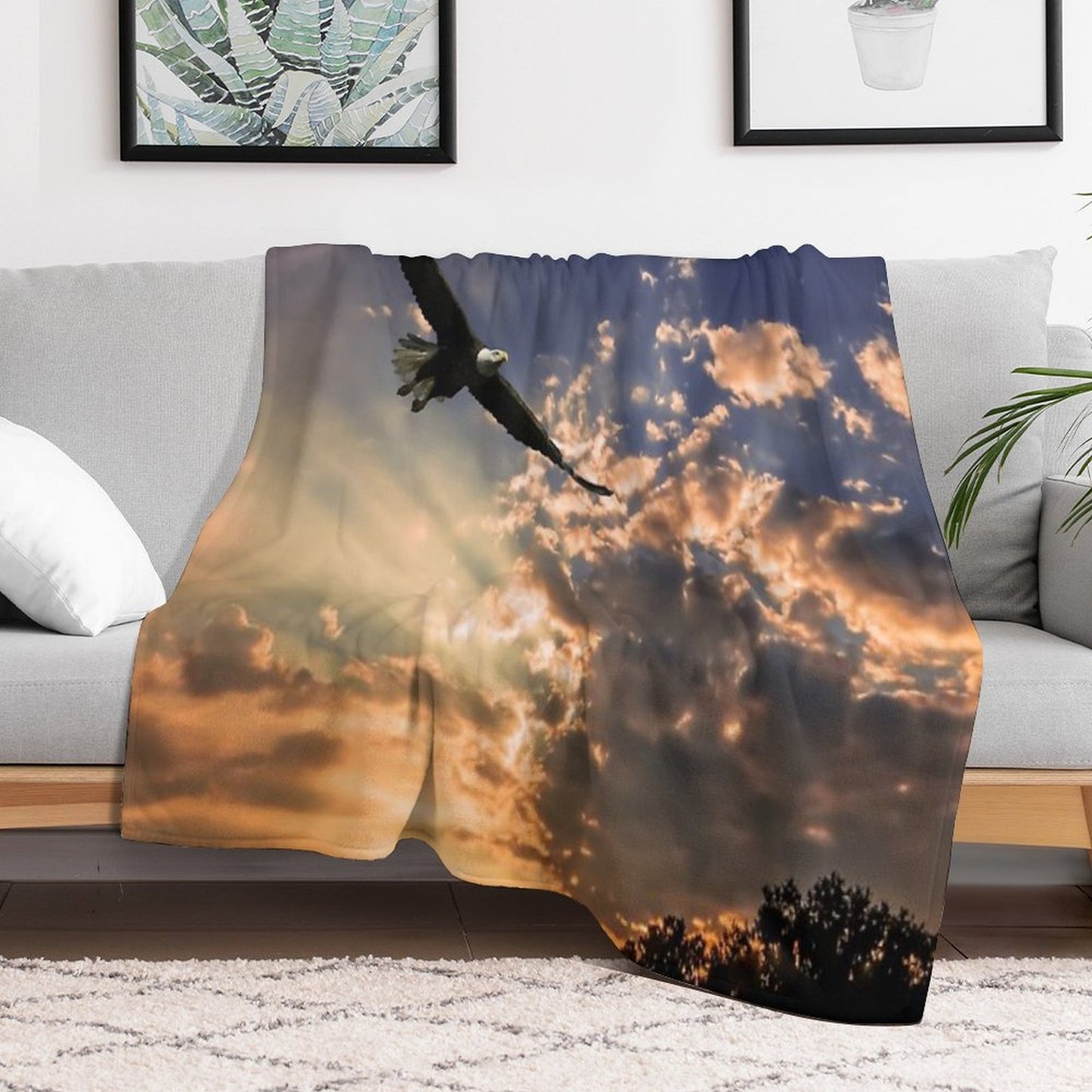 High Soaring Bald Eagle Comfort Throw Blanket