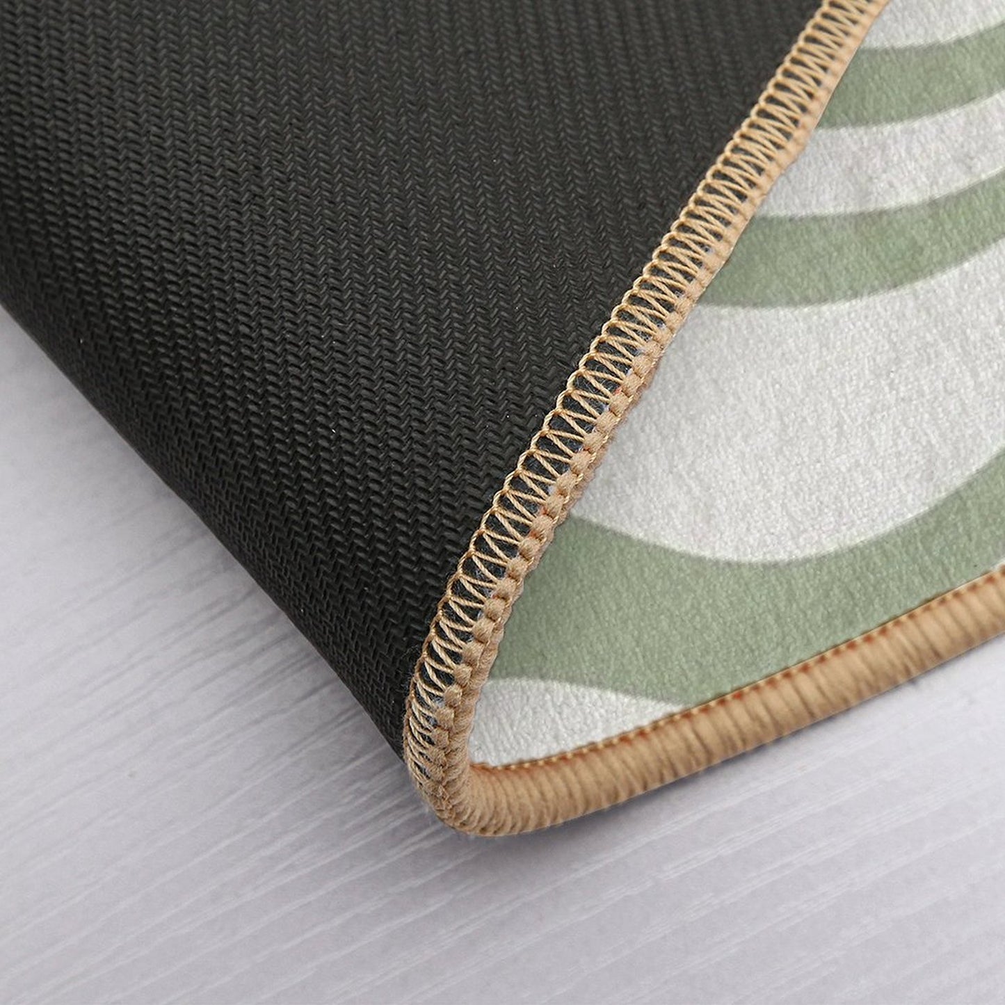 Modern Liquid Swirl Abstract Pattern in Sage Green Tones Non-Slip Bath Mat