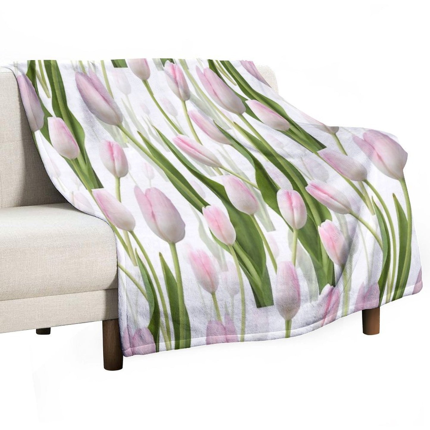 Pinky Tulips Shrink-resistant Throw Blanket