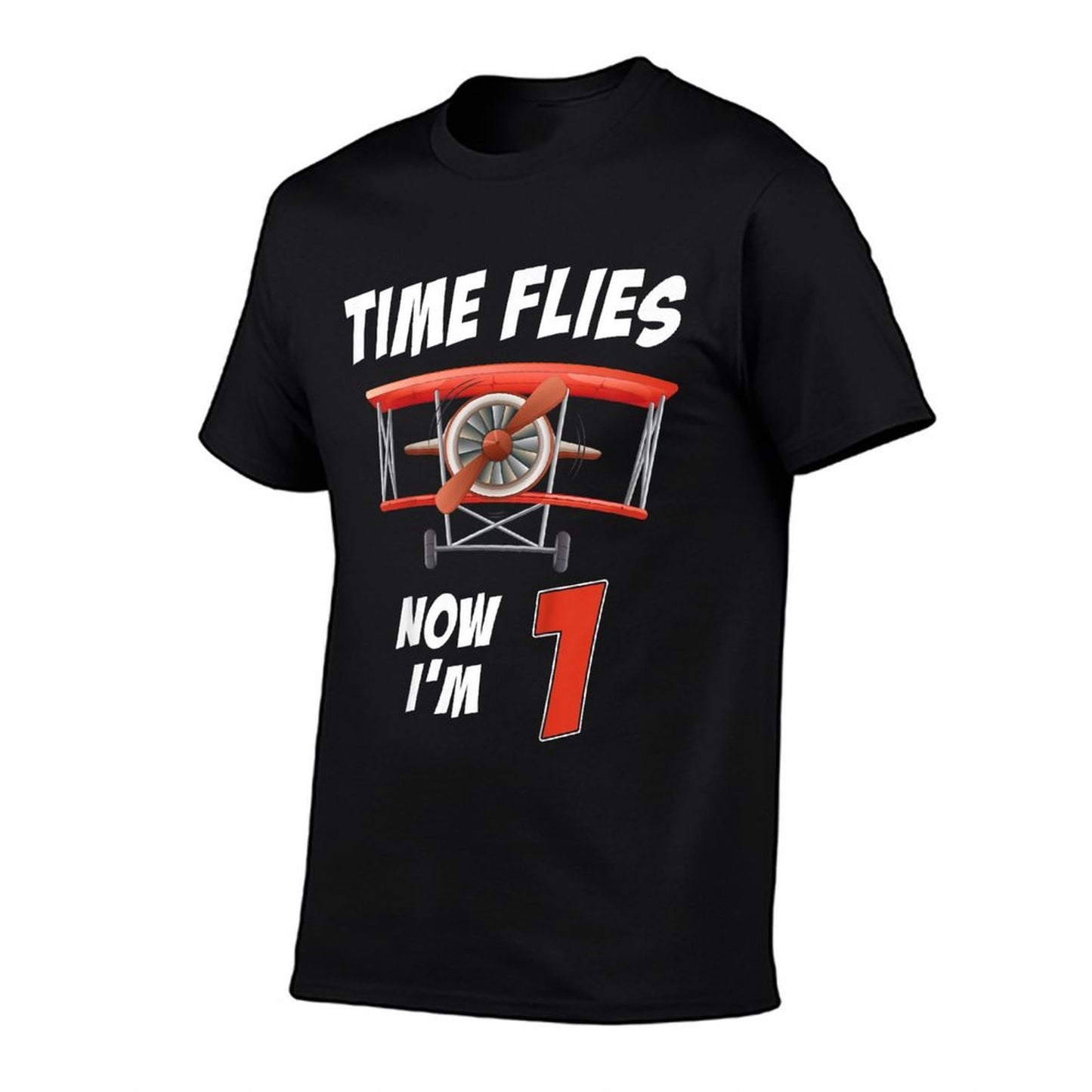 Kids 1 Year Old Birthday Time Flies Airplane Lover Pilot Crew Moisture-wicking T-Shirt