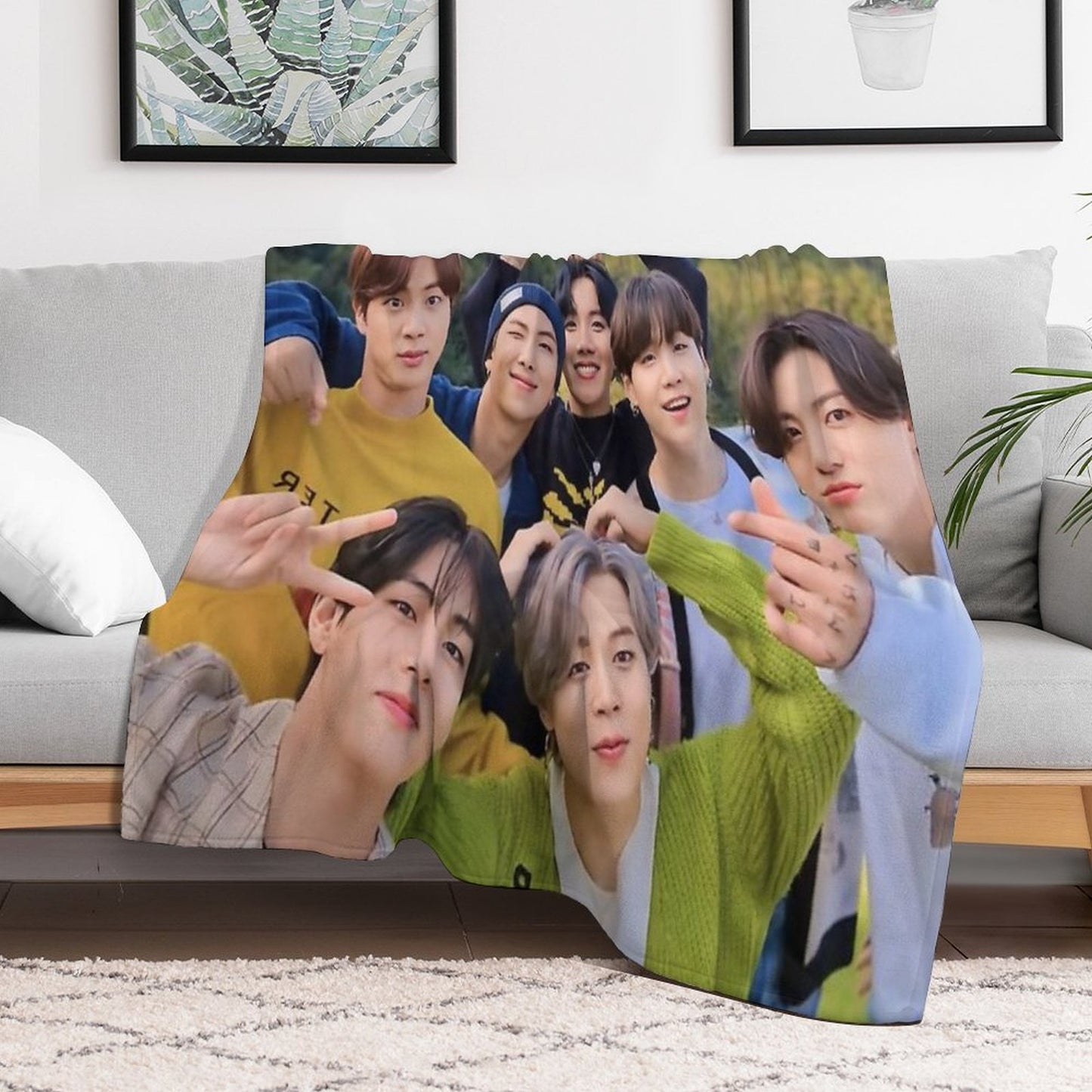 BTS Ot7 Festa Travel-friendly Throw Blanket