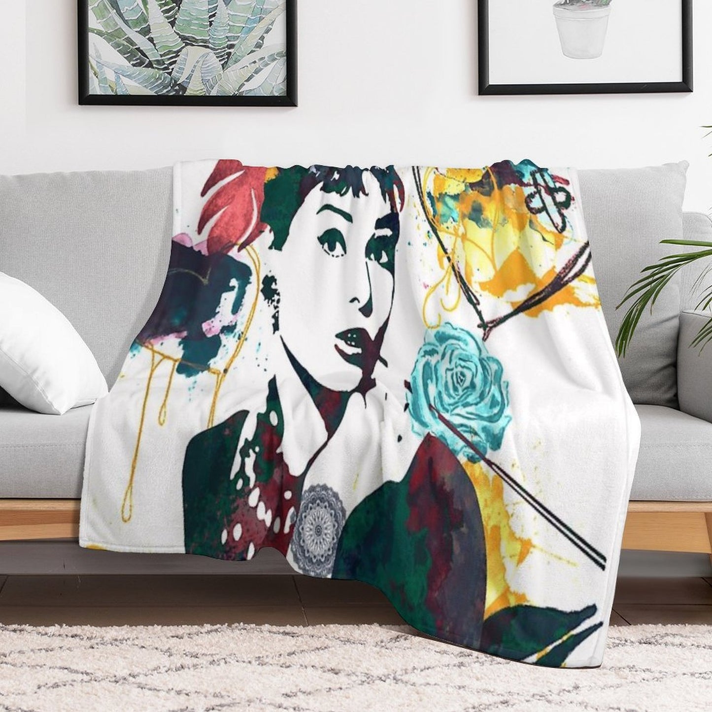 Audrey Hepburn Nature Colours Gift-ready Throw Blanket