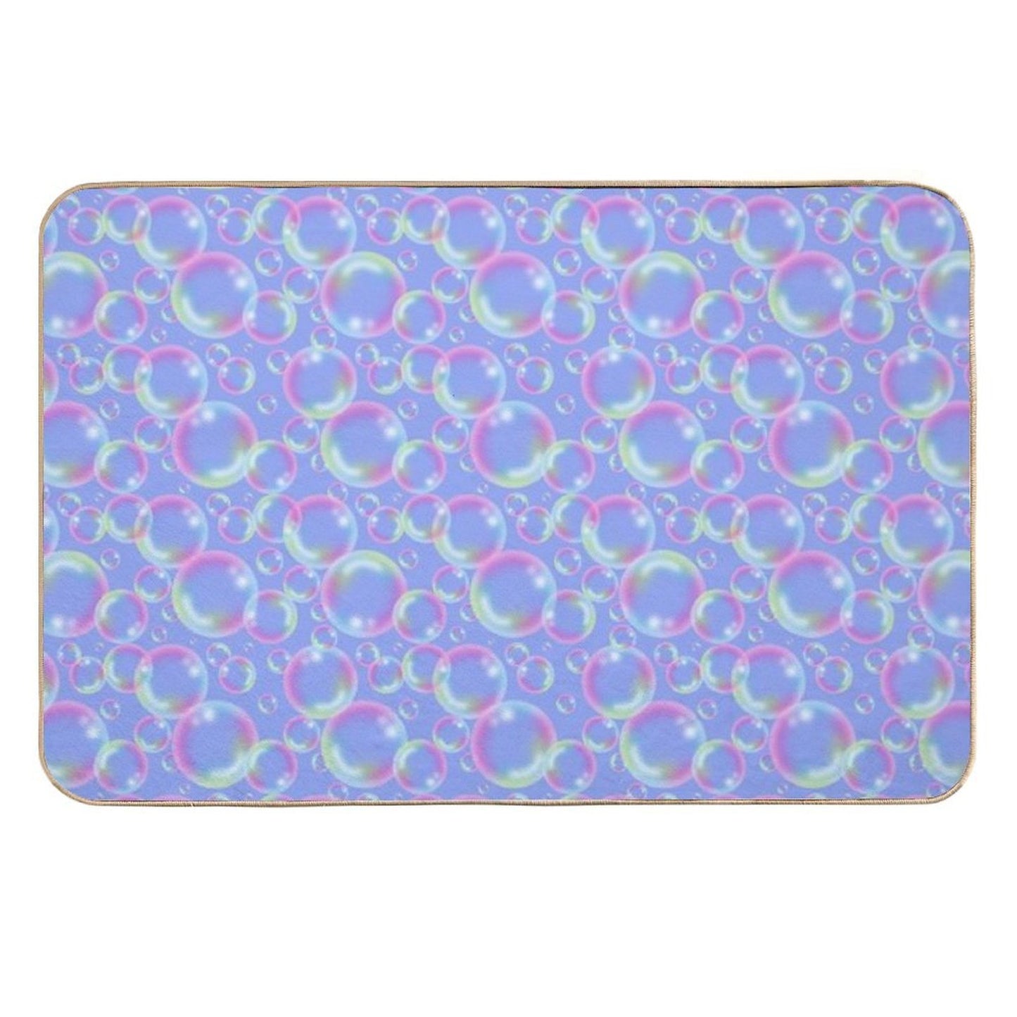 Bubbly Bubbles (Blue) Durable Bath Mat