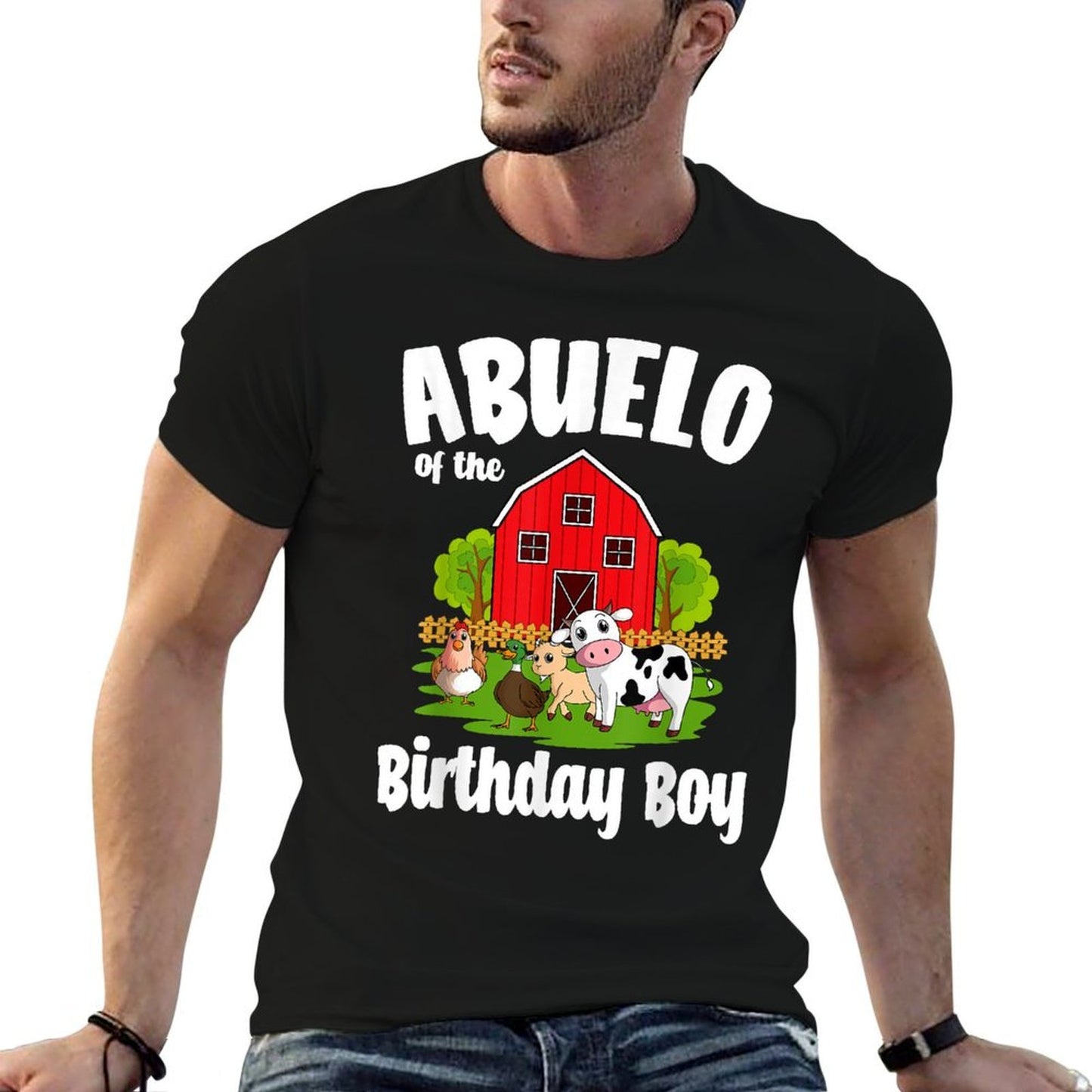 Abuelo Of The Birthday Boy Farm Animal Bday Party Slim-fit Cut T-Shirt
