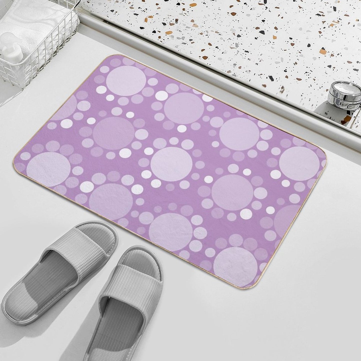 Big Little Dots Purple Monochromatic Repositionable Bath Mat