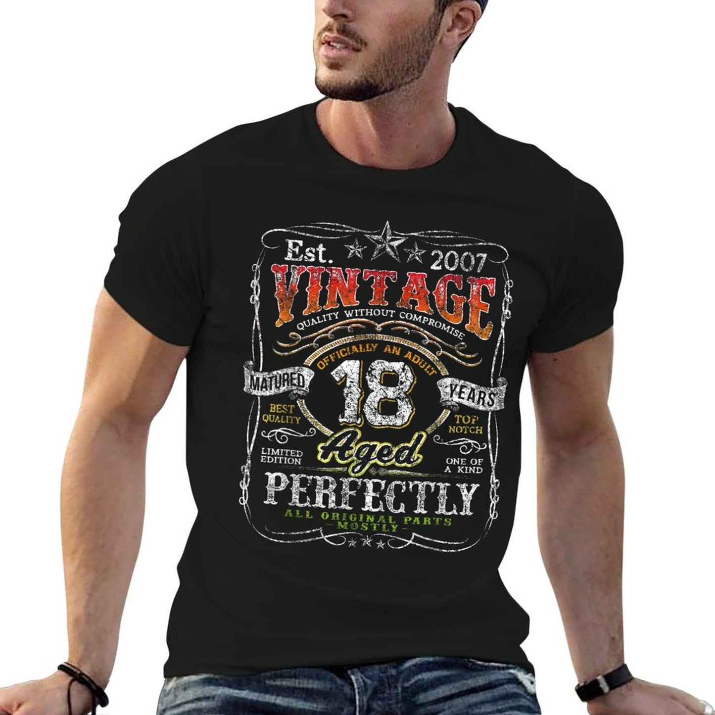 Vintage 2007 Limited Edition 18 Year Old 18th Birthday Relaxed-fit T-Shirt