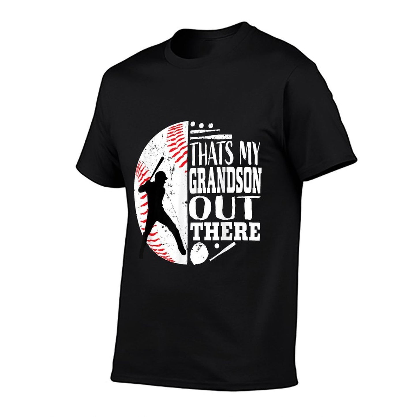 Thats My Grandson Out There Baseball Grandma Grandpa Graphic Rolled Sleeves T-Shirt