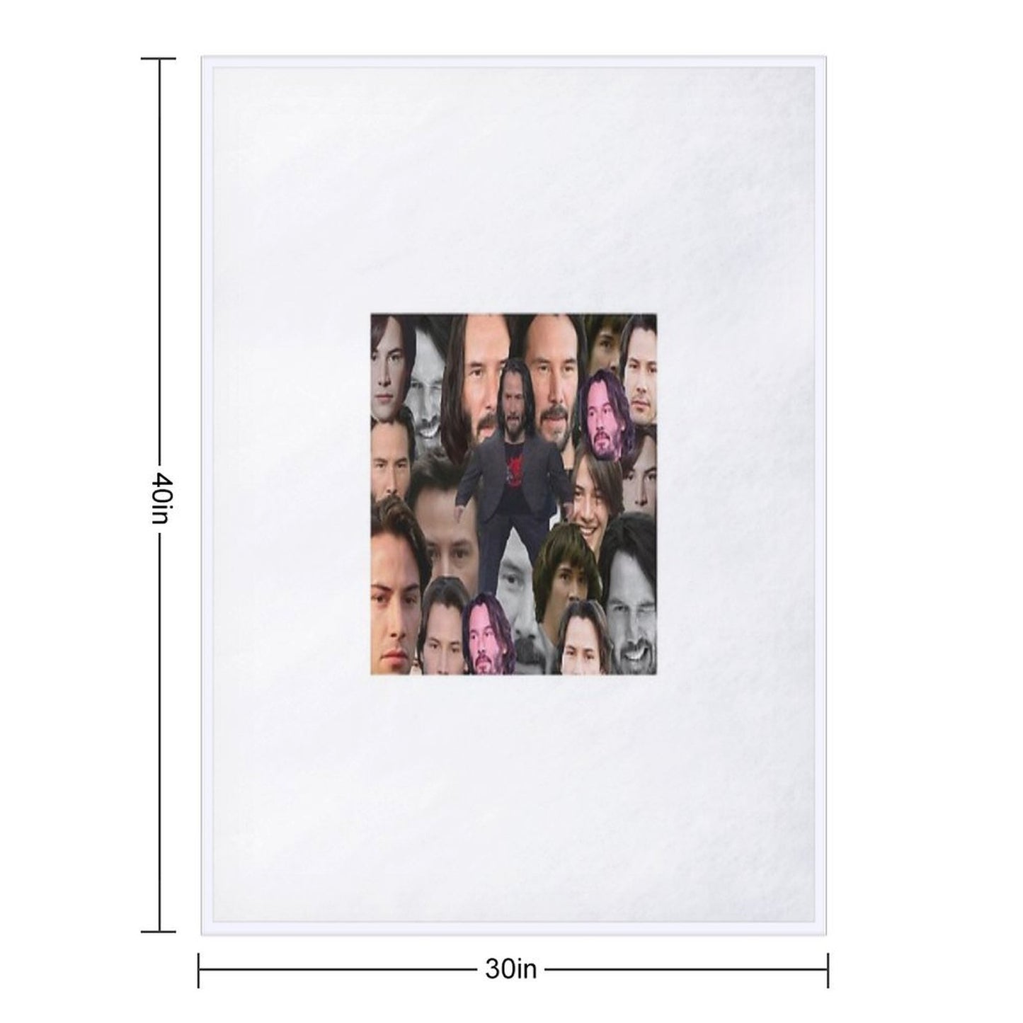 Keanu Reeves Face Collage Wrinkle-free Throw Blanket