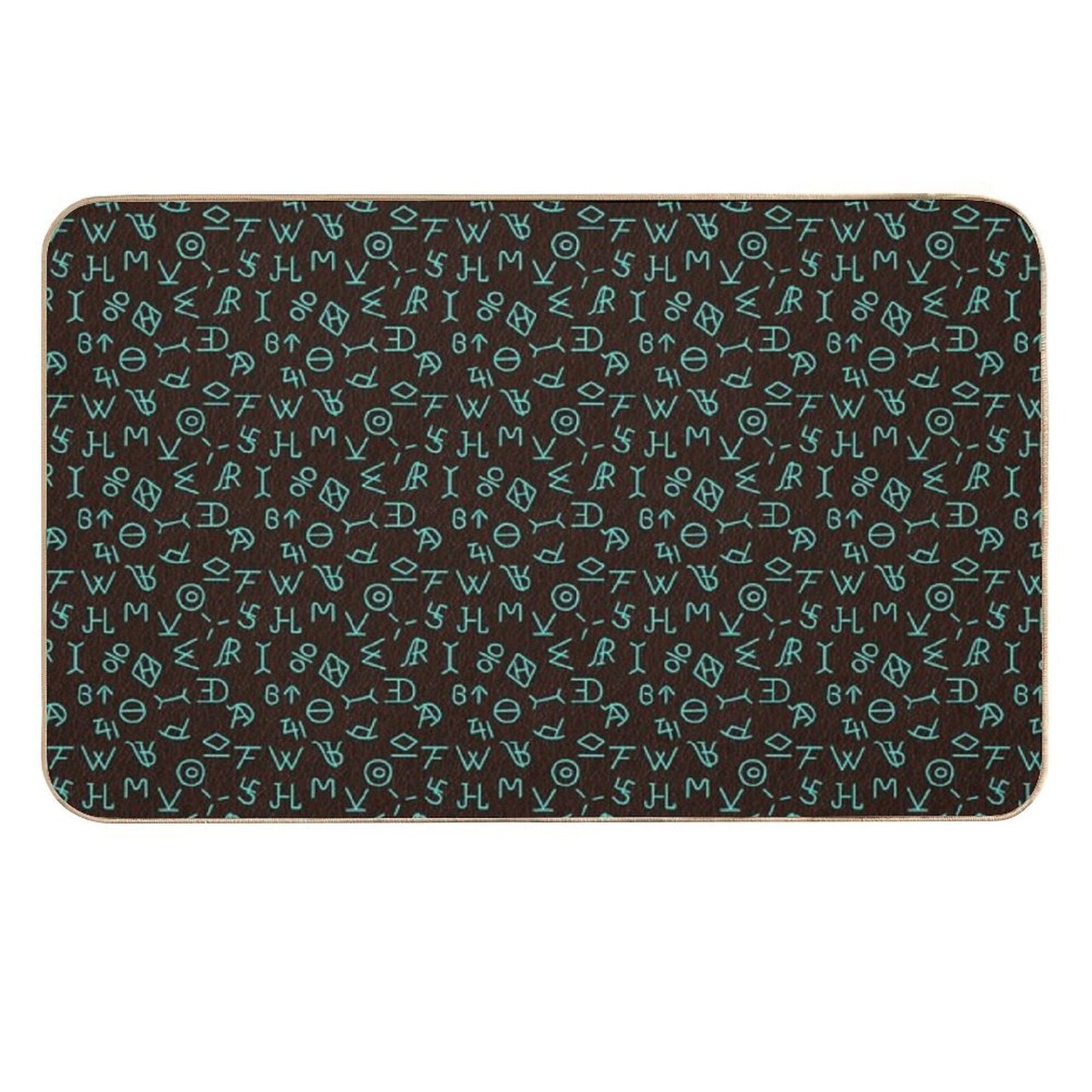 Turquoise Cattle Brands Eco-Friendly Bath Mat