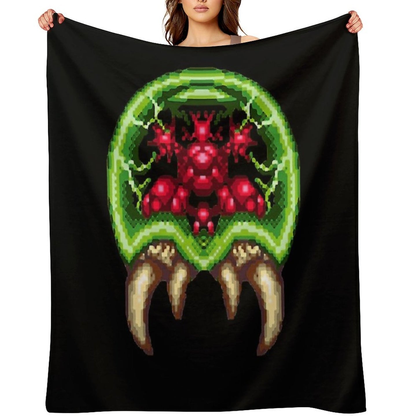 Super Metroid - Giant Metroid Travel-friendly Throw Blanket