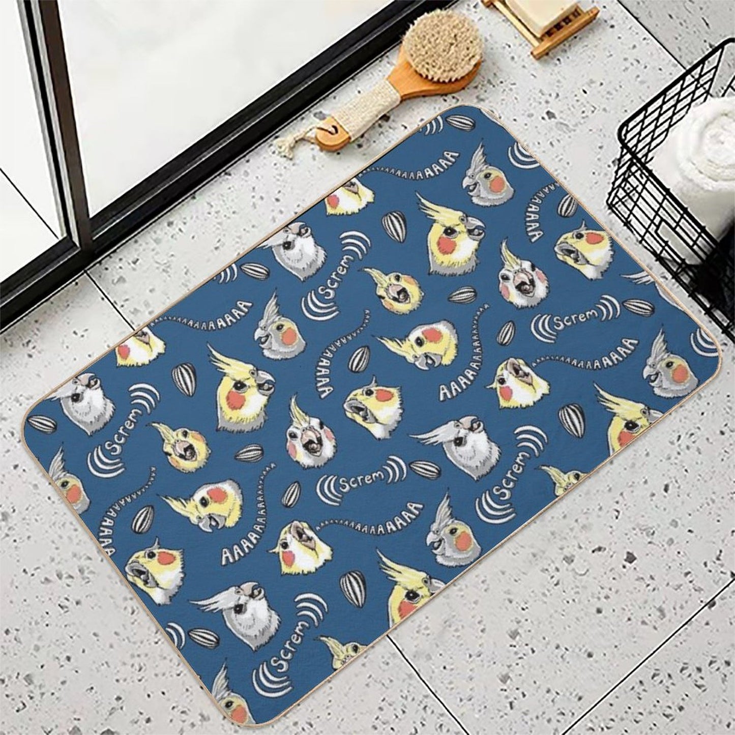 Cockatiel Screm Slip-Resistant Bath Mat