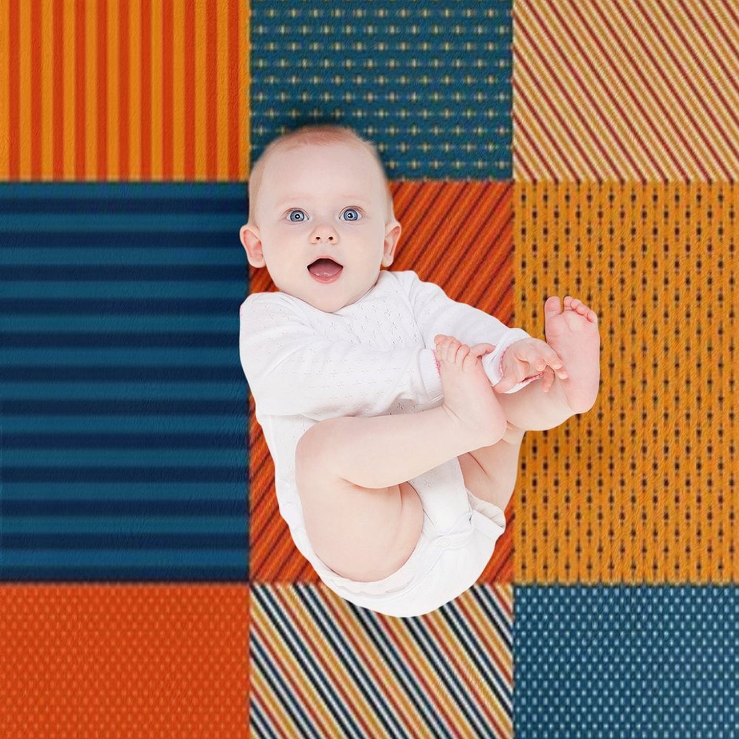 Retro Color Stripes And Dots Patchwork Pattern Quick-dry Throw Blanket