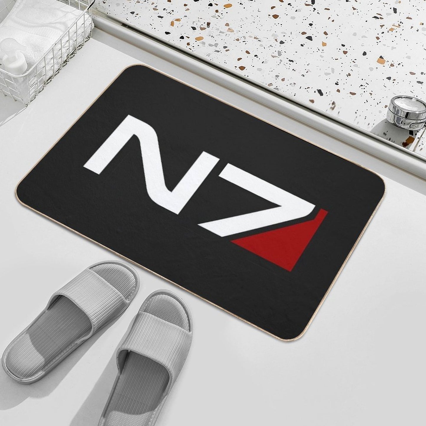 N7 Emblem, Mass Effect Non-Slip Bath Mat