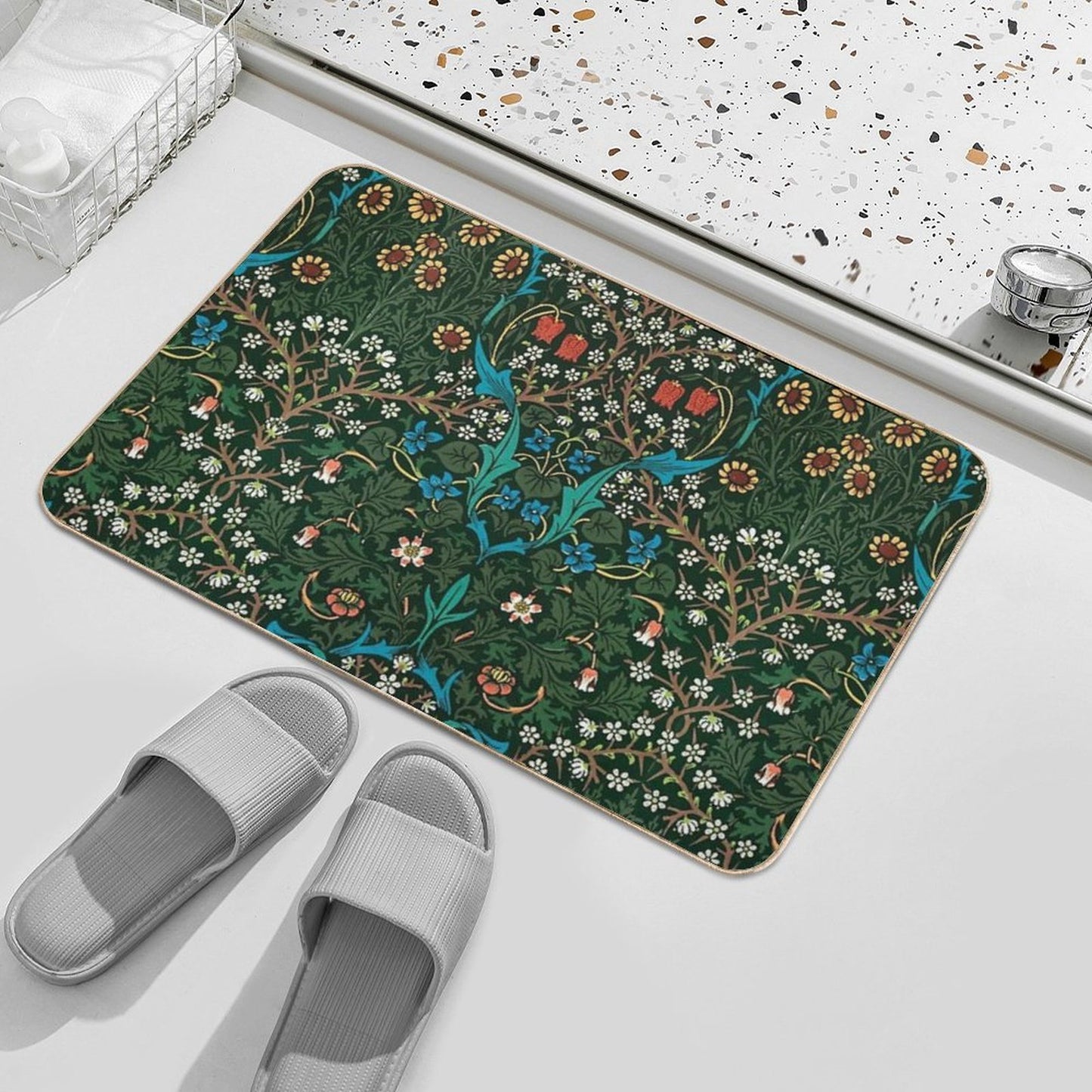 Blackthorn by William Morris, 1892 Non-Slip Bath Mat