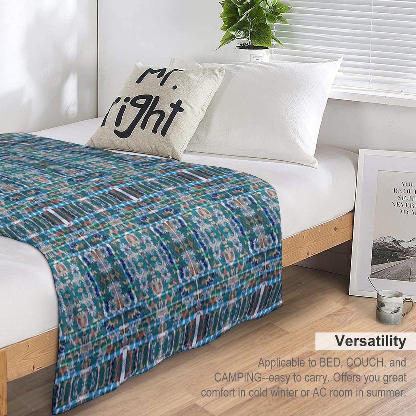 Floral Windows Shrink-resistant Throw Blanket