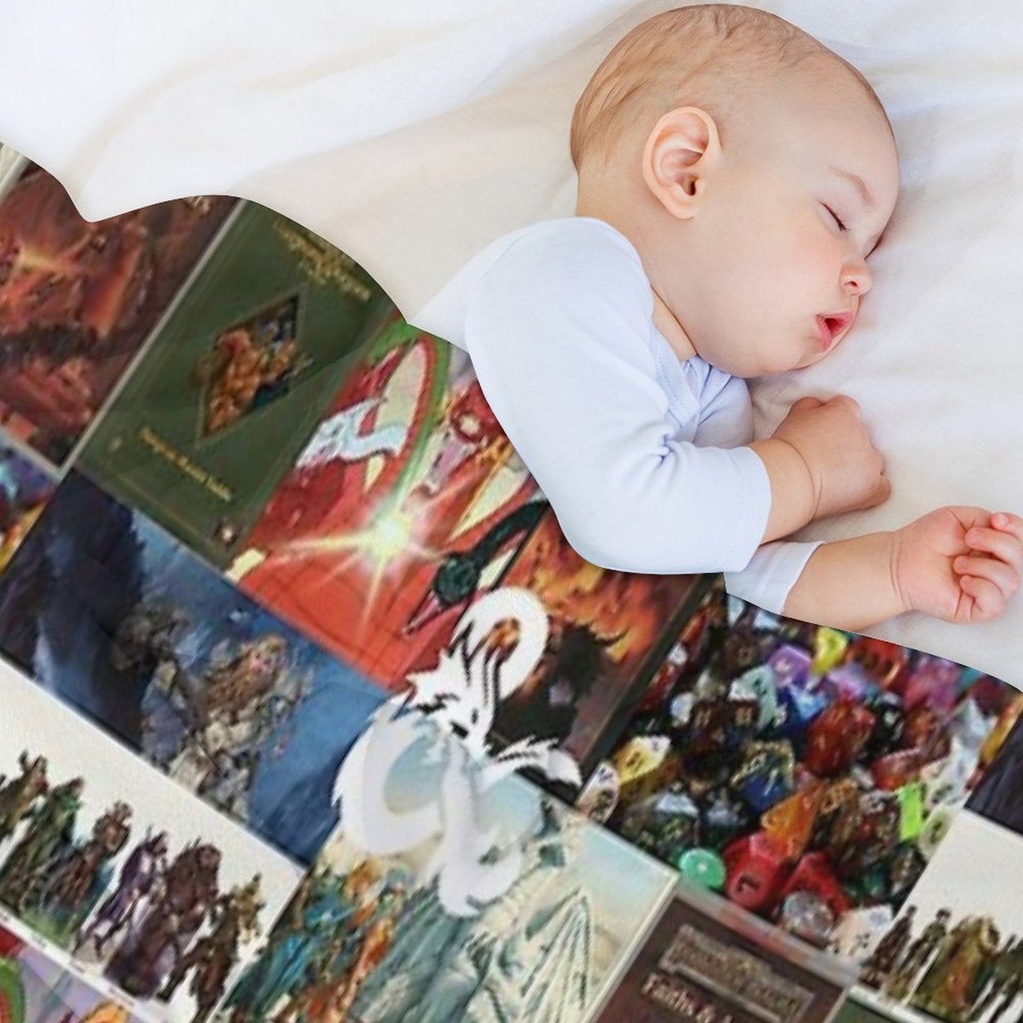 D&D Collage Sustainable Throw Blanket