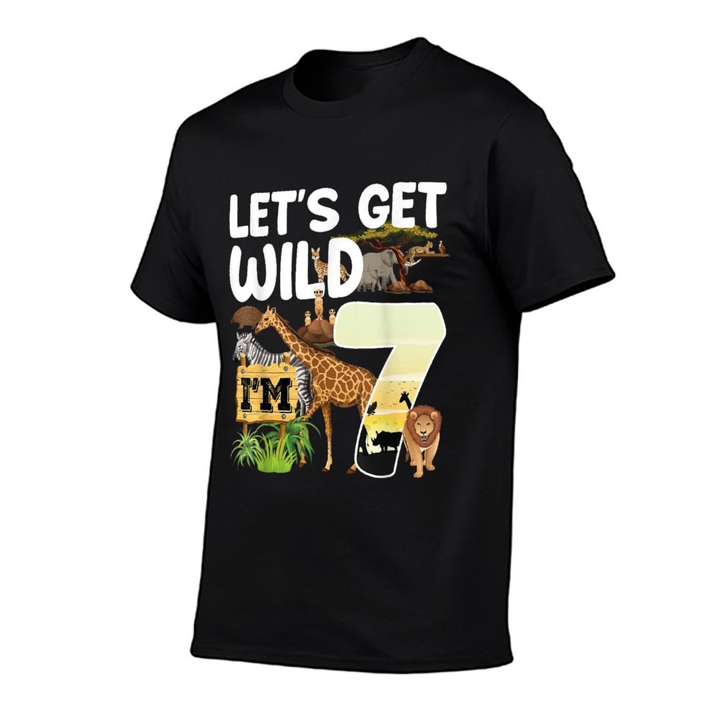 7 Year Old Zoo Birthday Safari Jungle Animal 7th B-day Eco-friendly Material T-Shirt