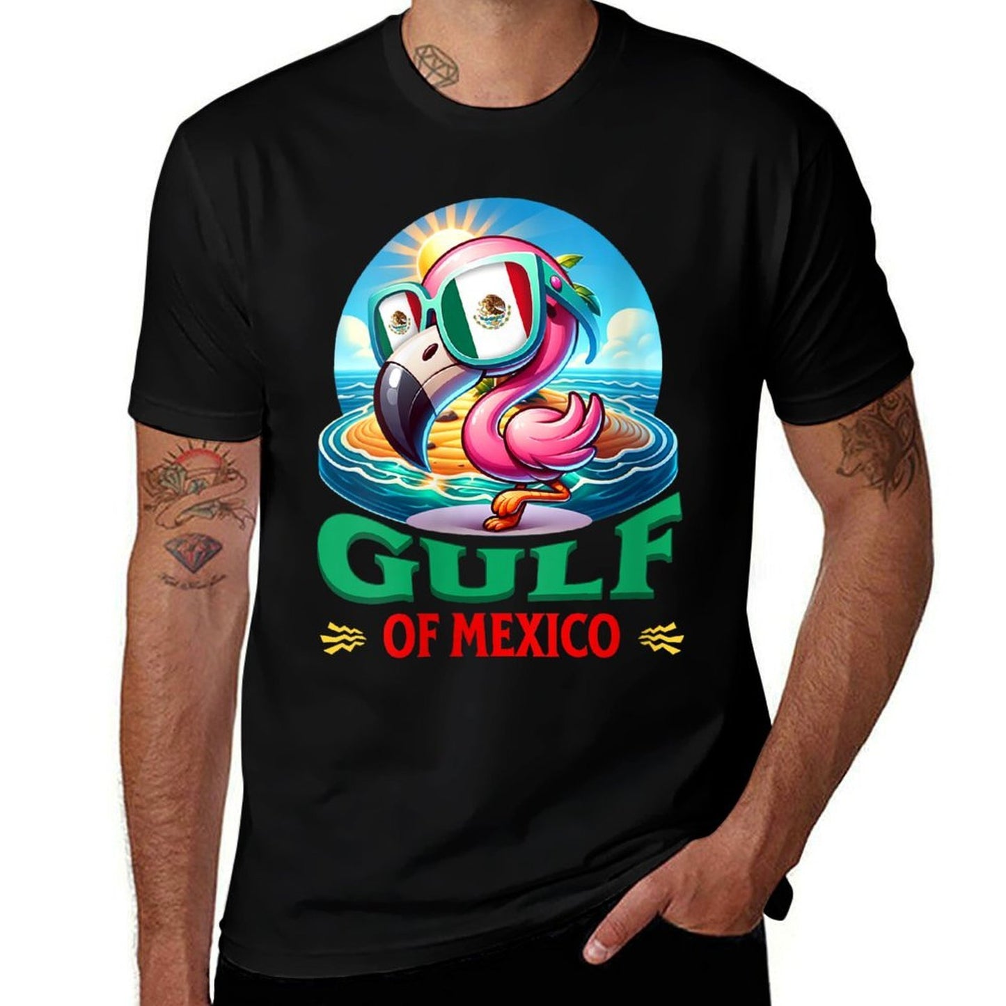 Womens Gulf of Mexico Flamingo Beach Mexican Americas Gulf  Versatile T-Shirt
